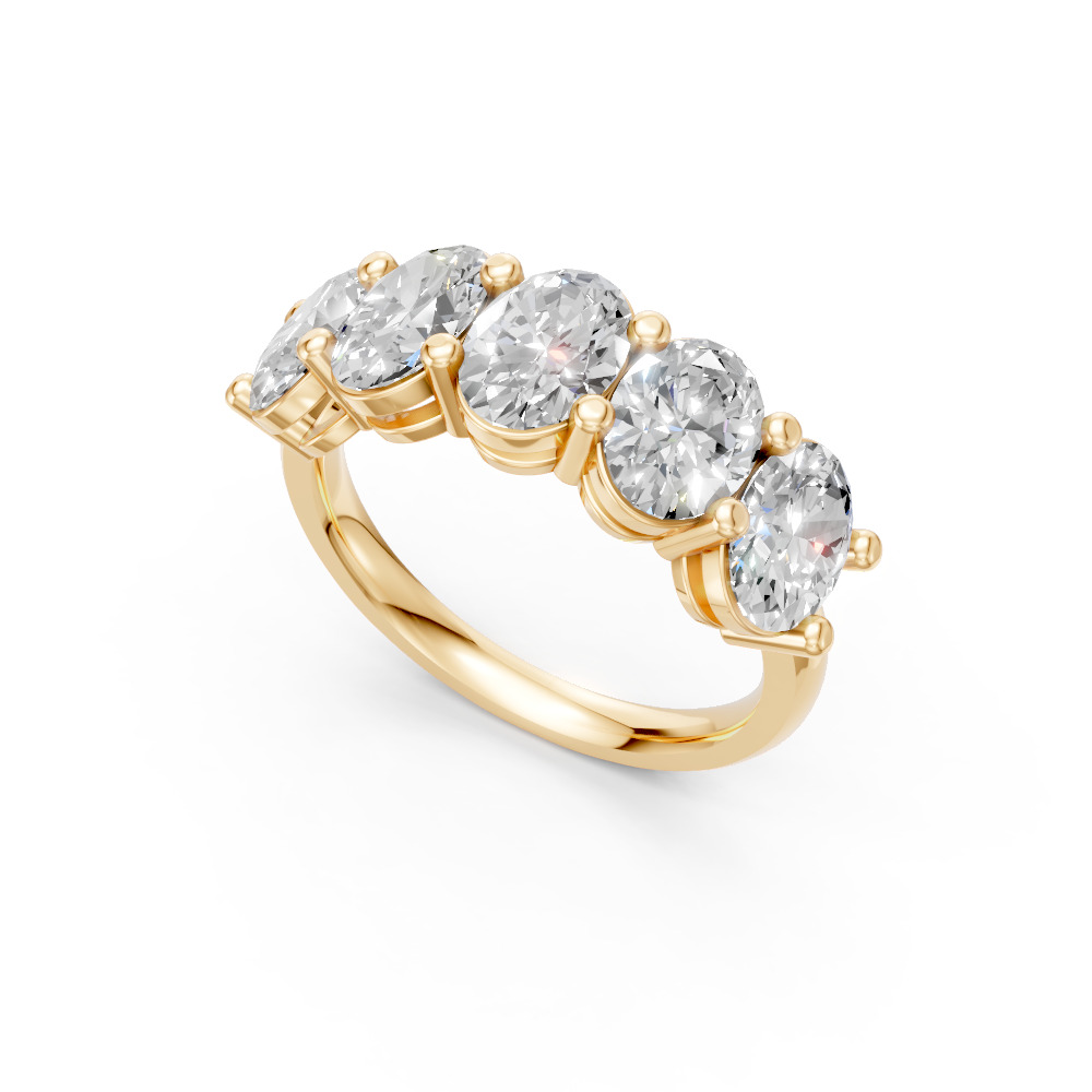 Oval Shape Diamond Anniversary Band in Gold