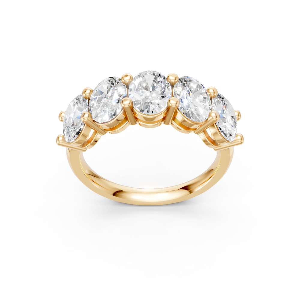 Oval Shape Diamond Anniversary Band in Gold