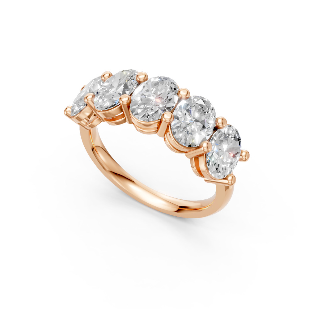 Oval Shape Diamond Anniversary Band in Gold
