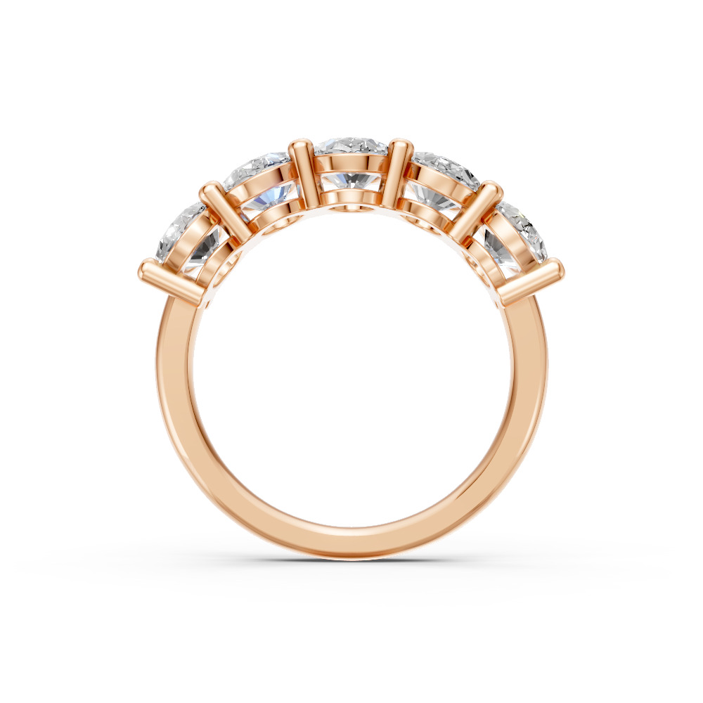 Oval Shape Diamond Anniversary Band in Gold