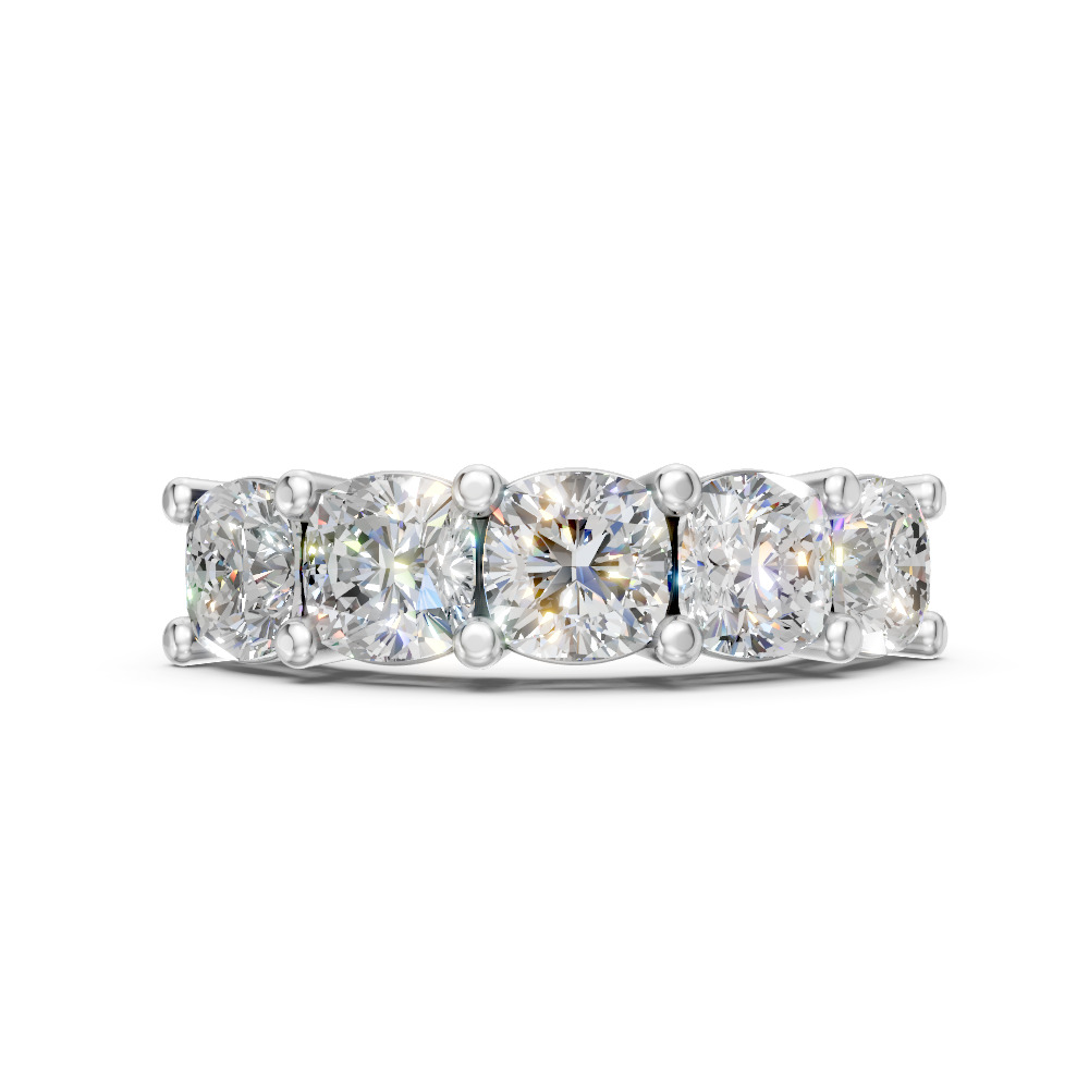 Cushion Shape Diamond Anniversary Band in Gold