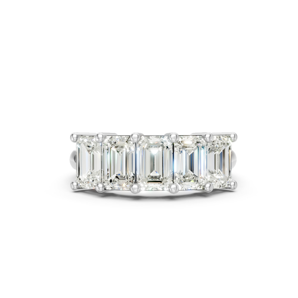 Emerald Shape Diamond Anniversary Band in Gold