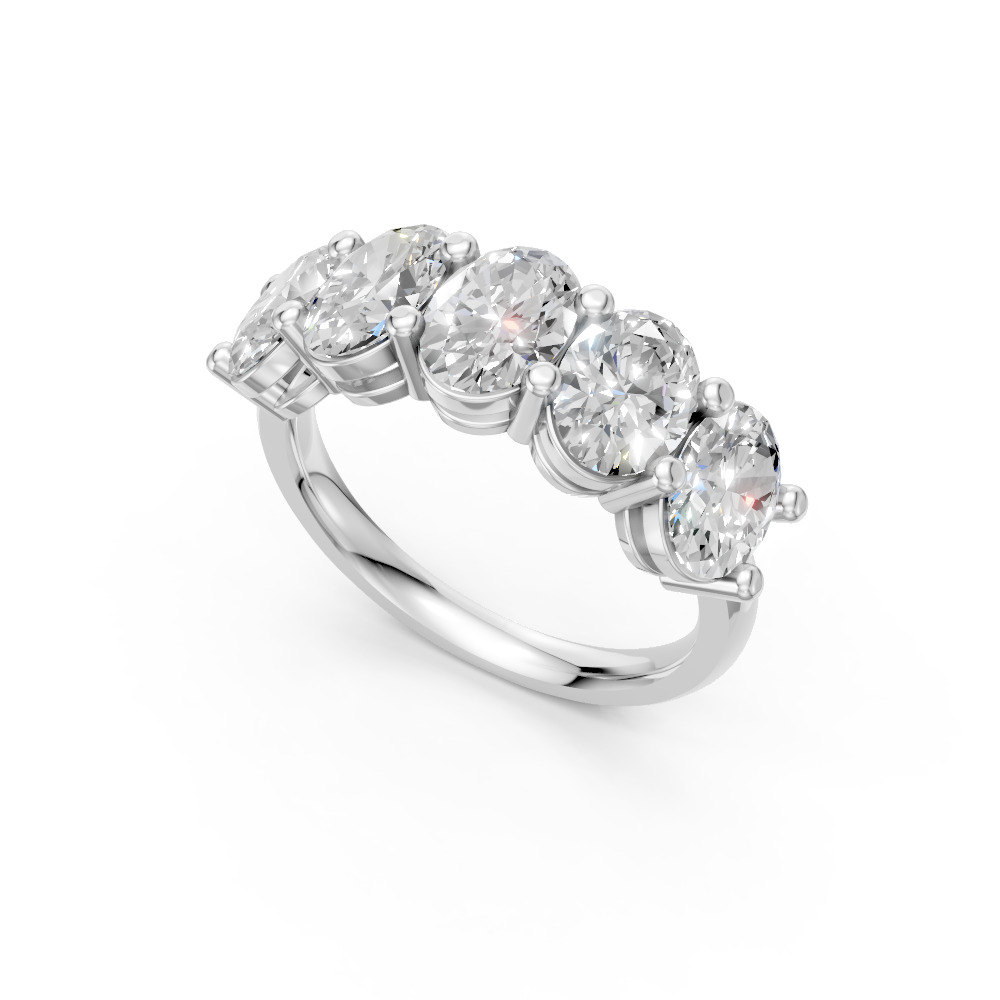 Oval Shape Diamond Anniversary Band in Gold