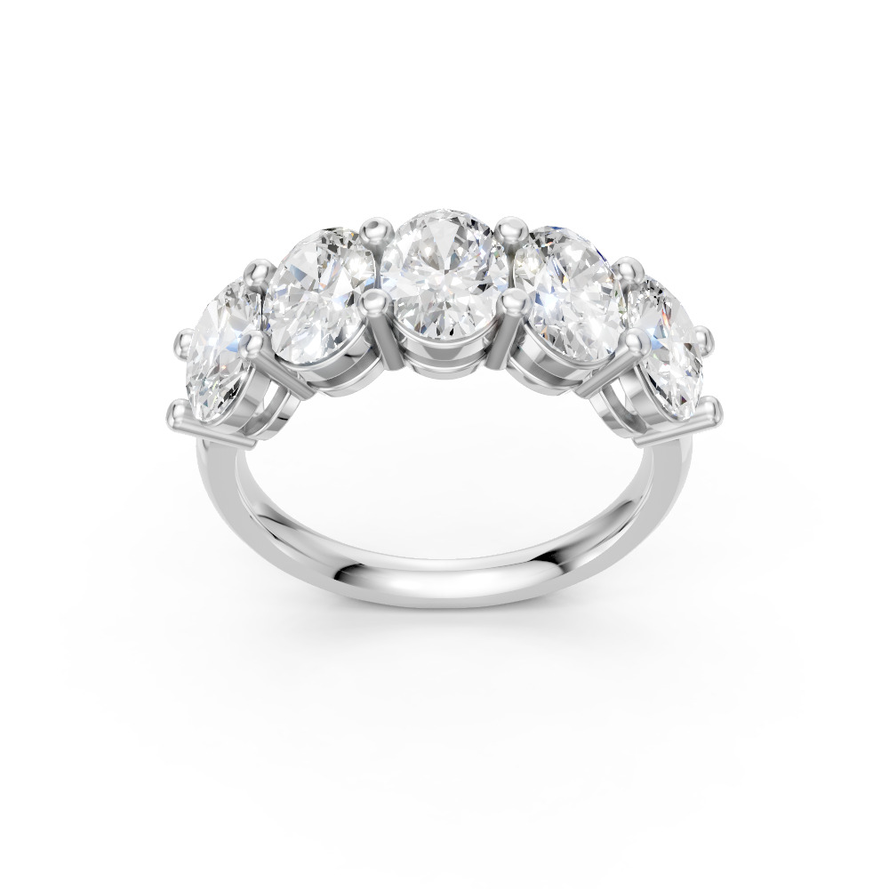 Oval Shape Diamond Anniversary Band in Gold