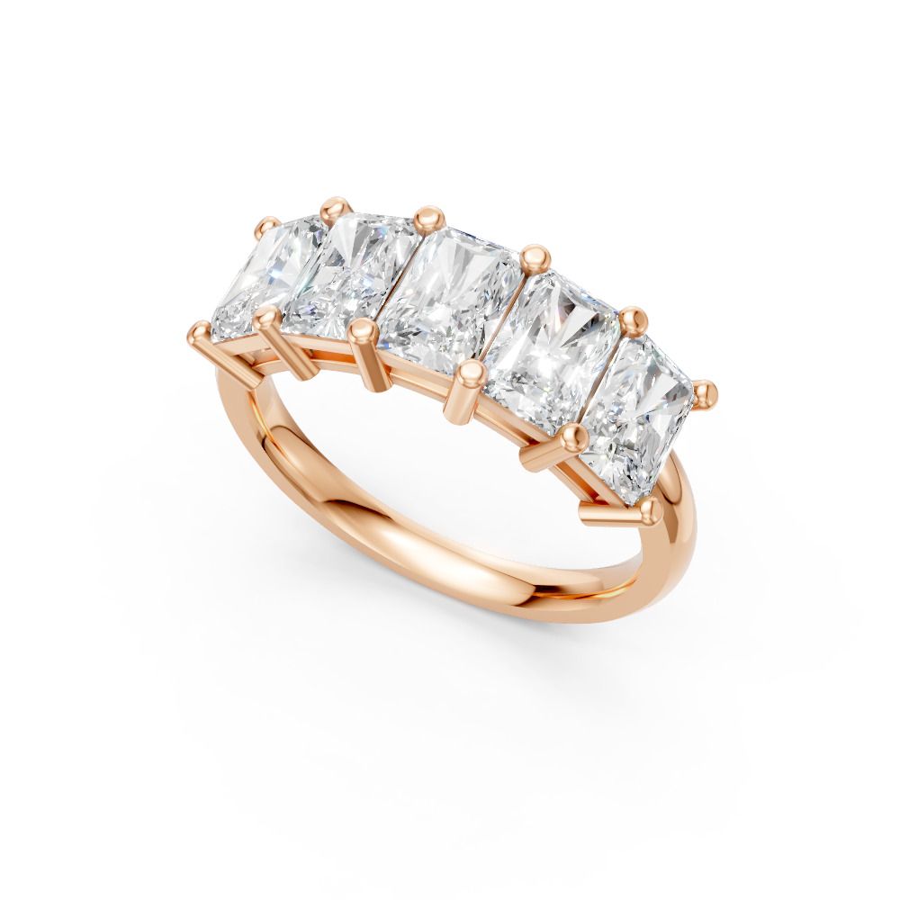 Radiant Shape Diamond Anniversary Band in Gold