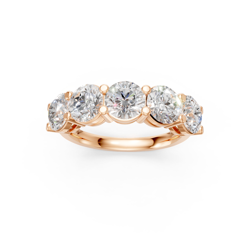 Round Shape Diamond Anniversary Band in Gold