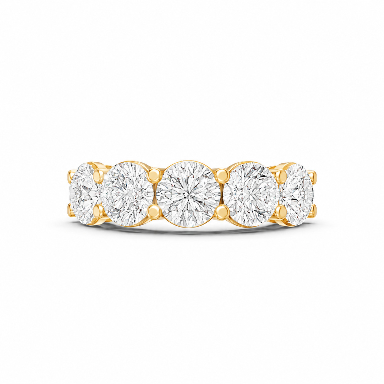 Round Shape Diamond Anniversary Band in Gold