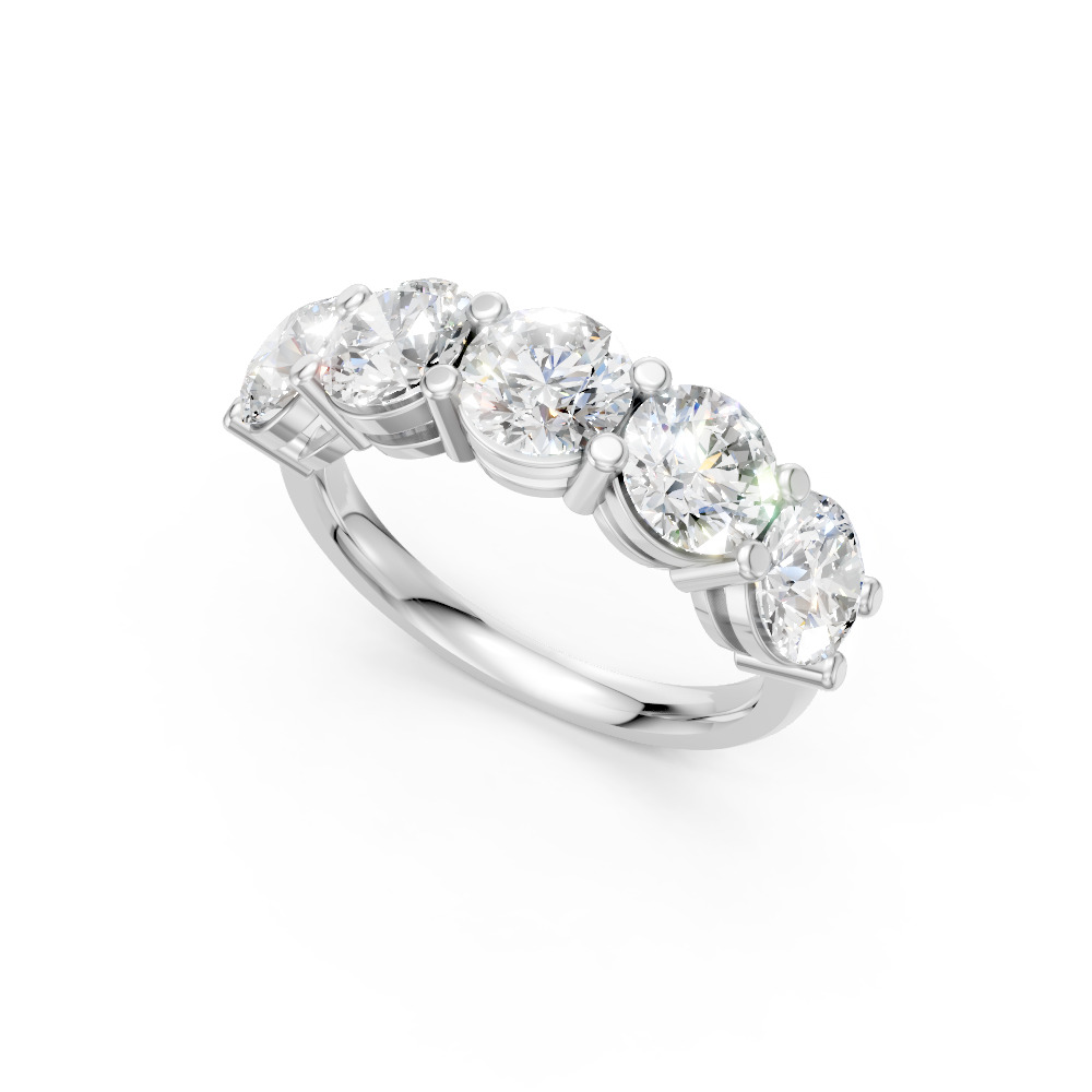 Round Shape Diamond Anniversary Band in Gold