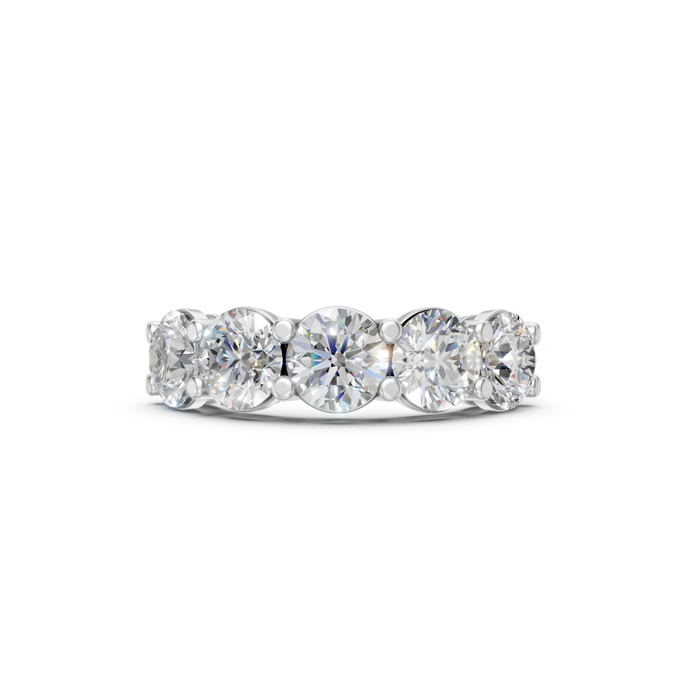Round Shape Diamond Anniversary Band in Gold