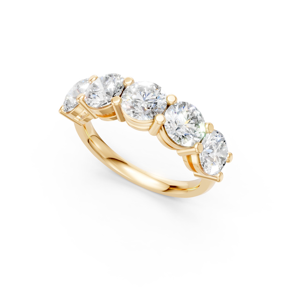 Round Shape Diamond Anniversary Band in Gold