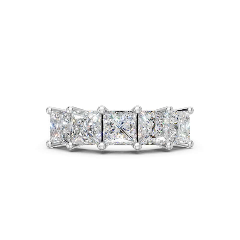 Princess Shape Diamond Anniversary Band in Gold