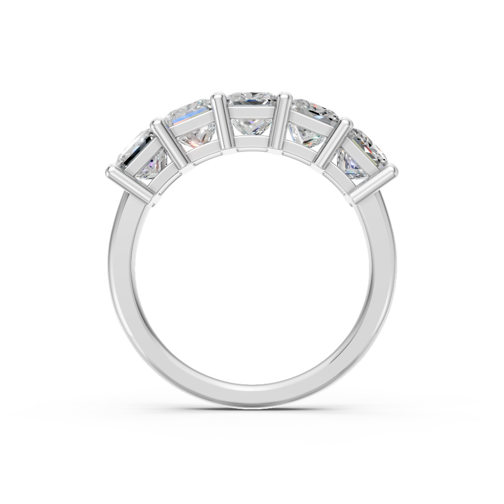 Princess Shape Diamond Anniversary Band in Gold