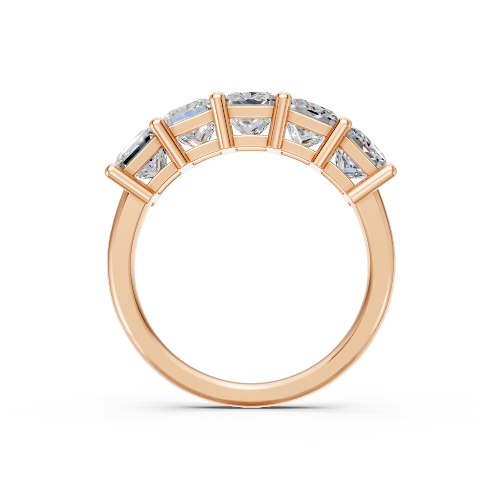 Princess Shape Diamond Anniversary Band in Gold