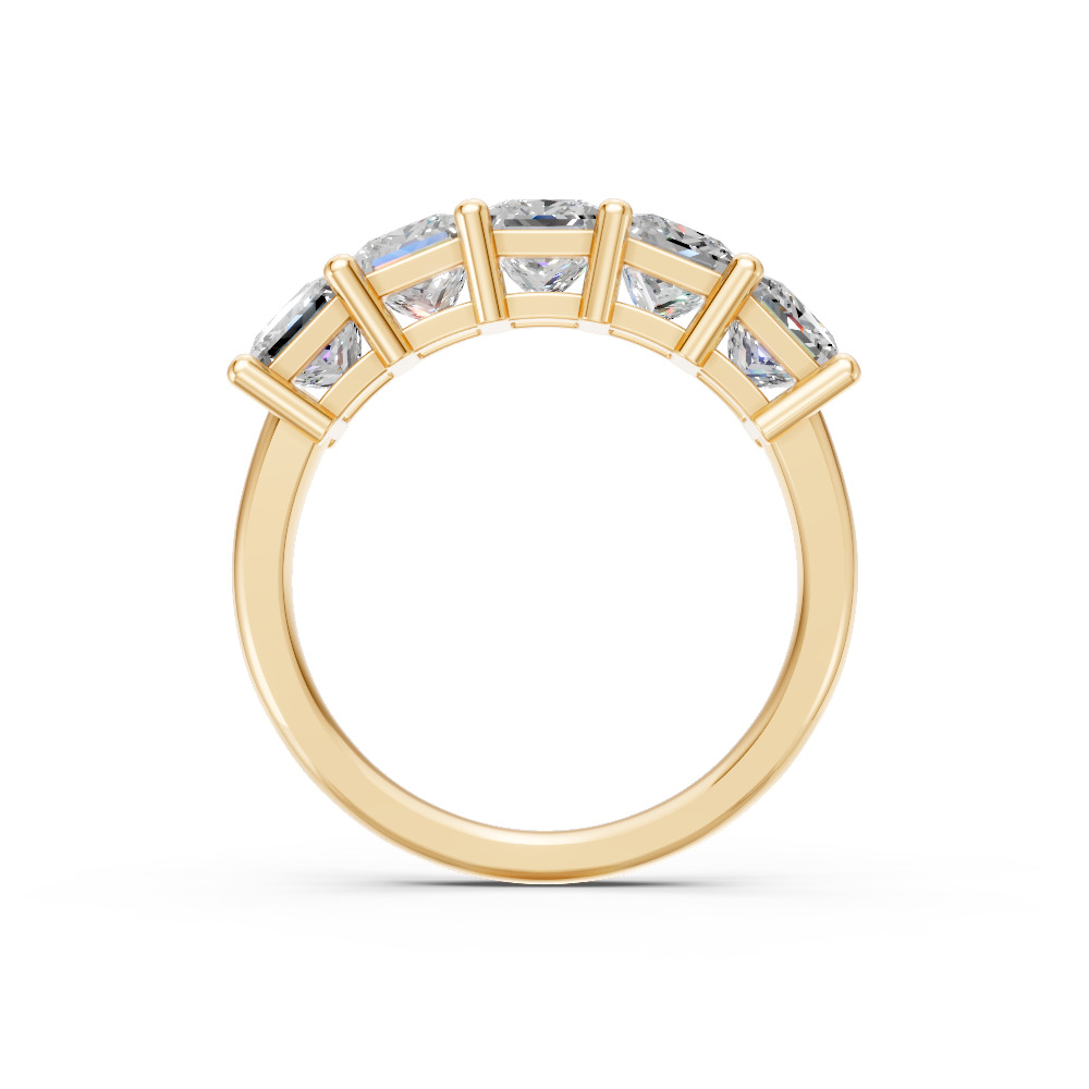 Princess Shape Diamond Anniversary Band in Gold