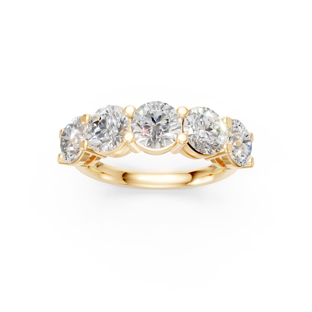 Round Shape Diamond Anniversary Band in Gold