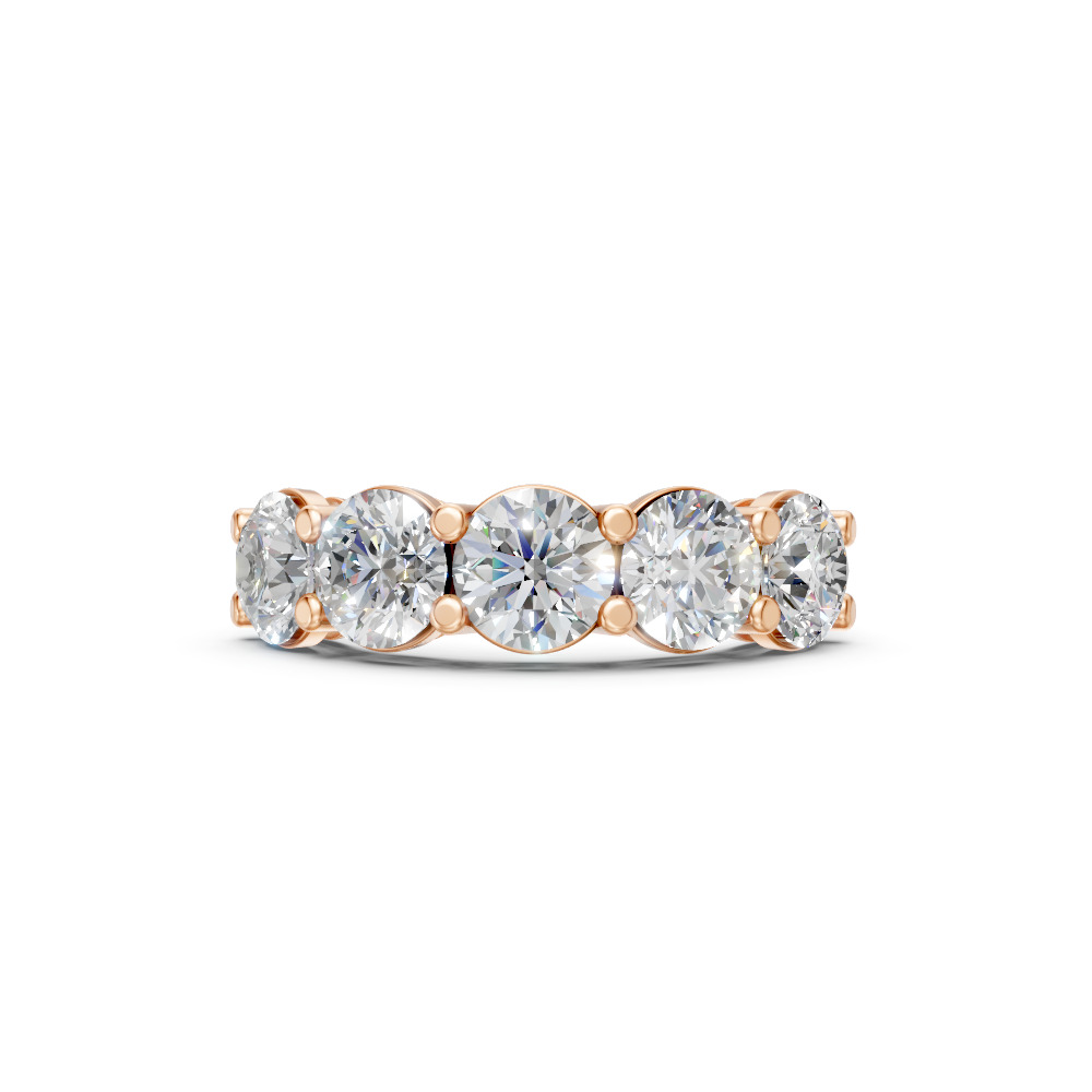 Round Shape Diamond Anniversary Band in Gold