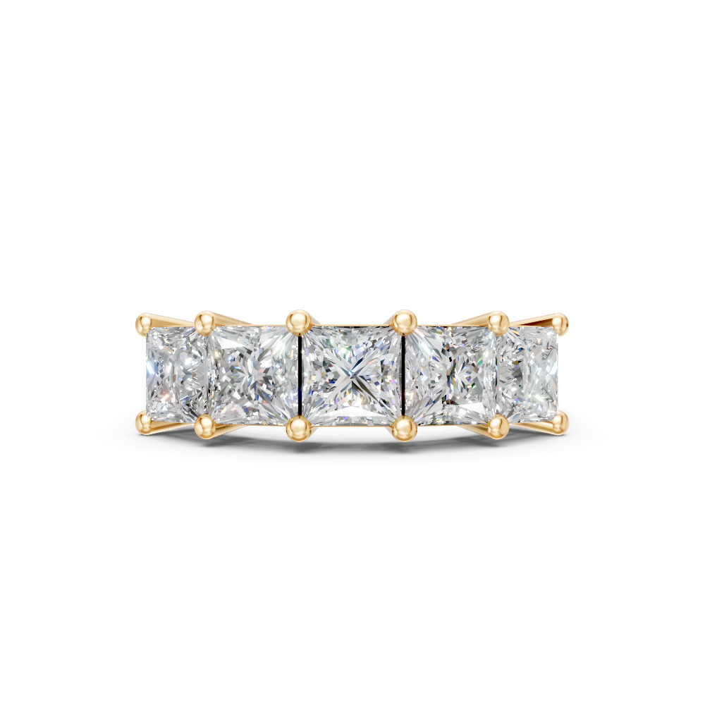 Princess Shape Diamond Anniversary Band in Gold