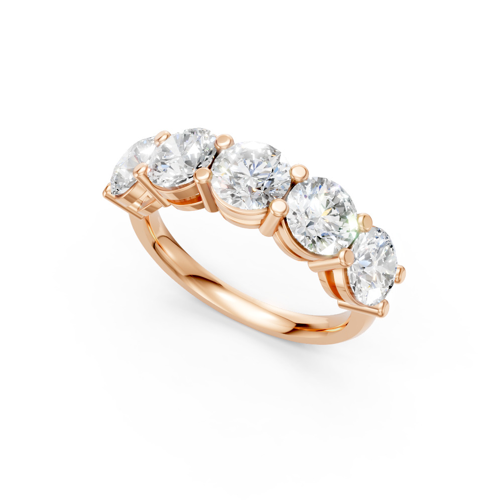 Round Shape Diamond Anniversary Band in Gold