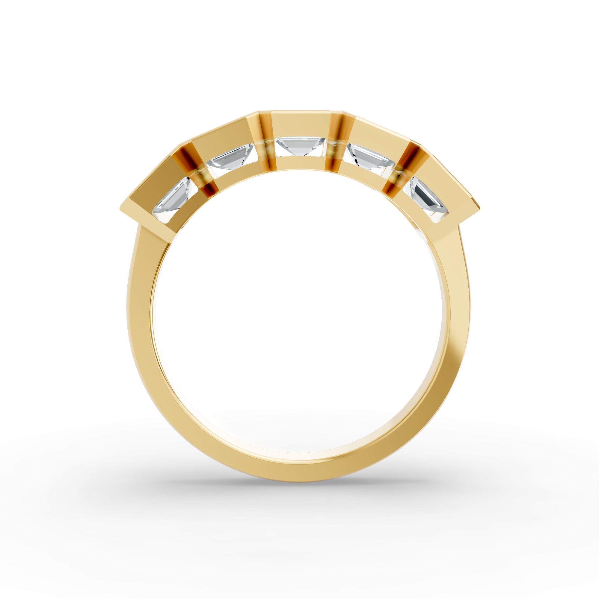 Emerald Shape Diamond Anniversary Band in Gold