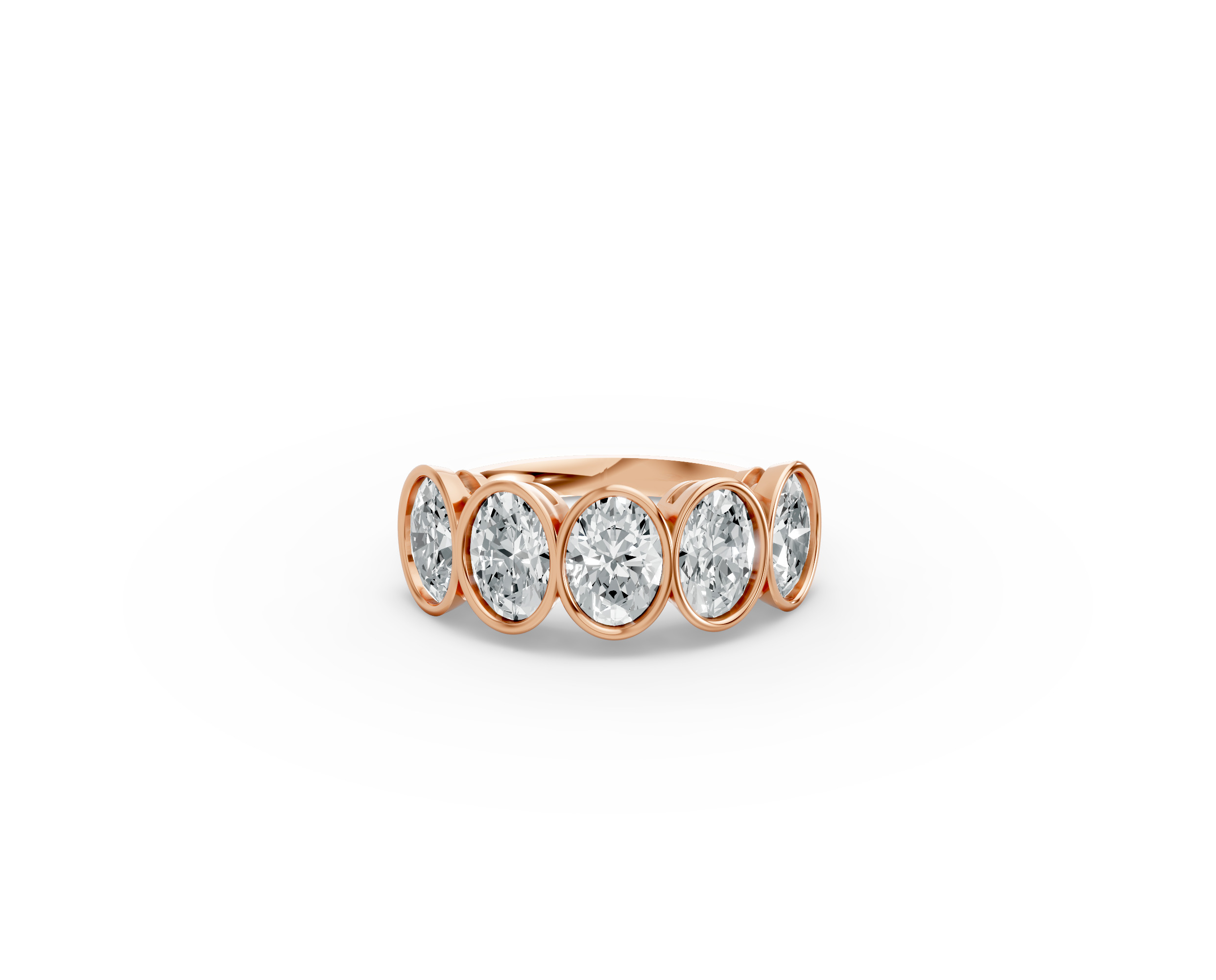Oval Shape Diamond Anniversary Band in Gold