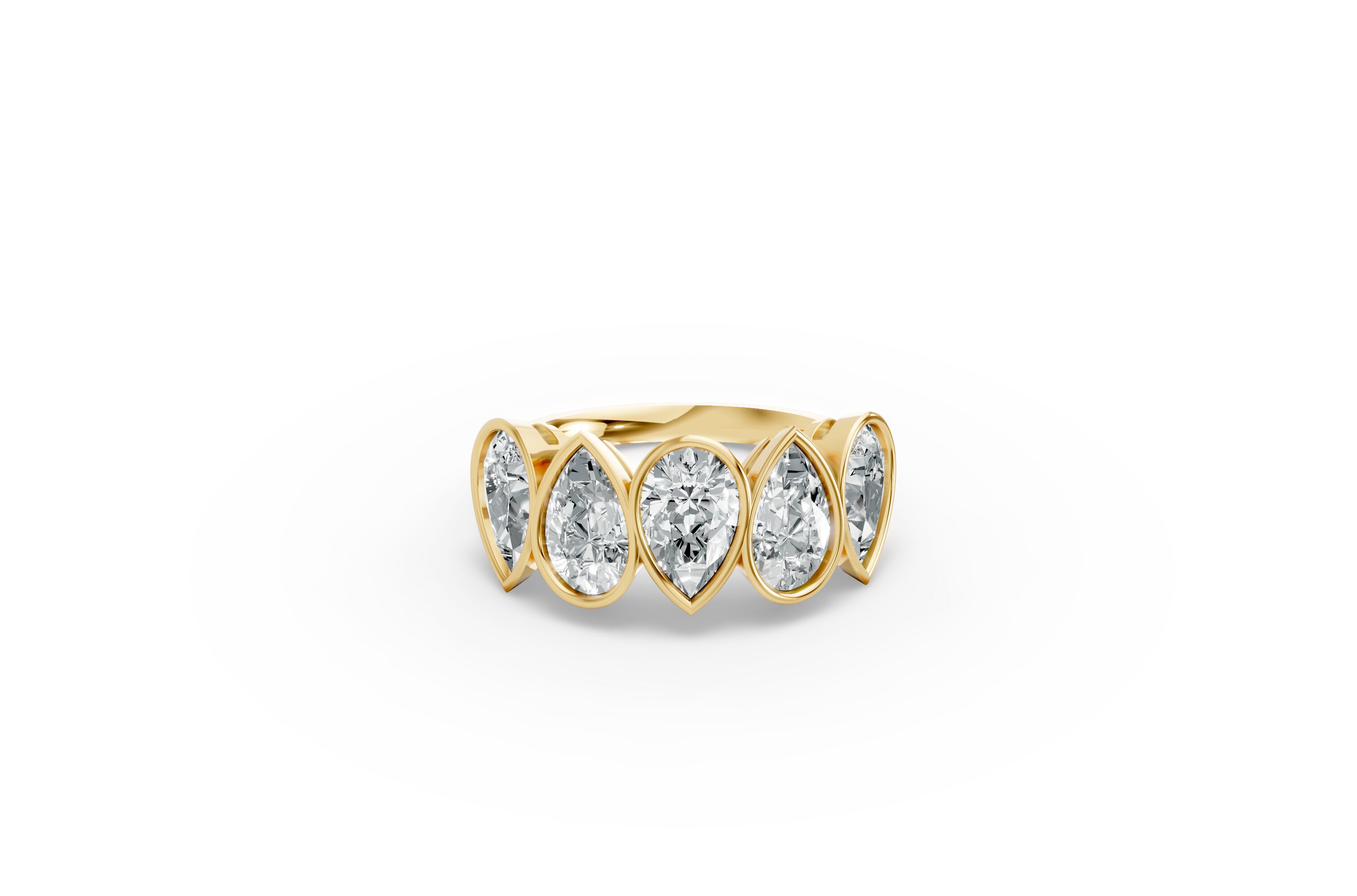 Pear Shape Diamond Anniversary Band in Gold
