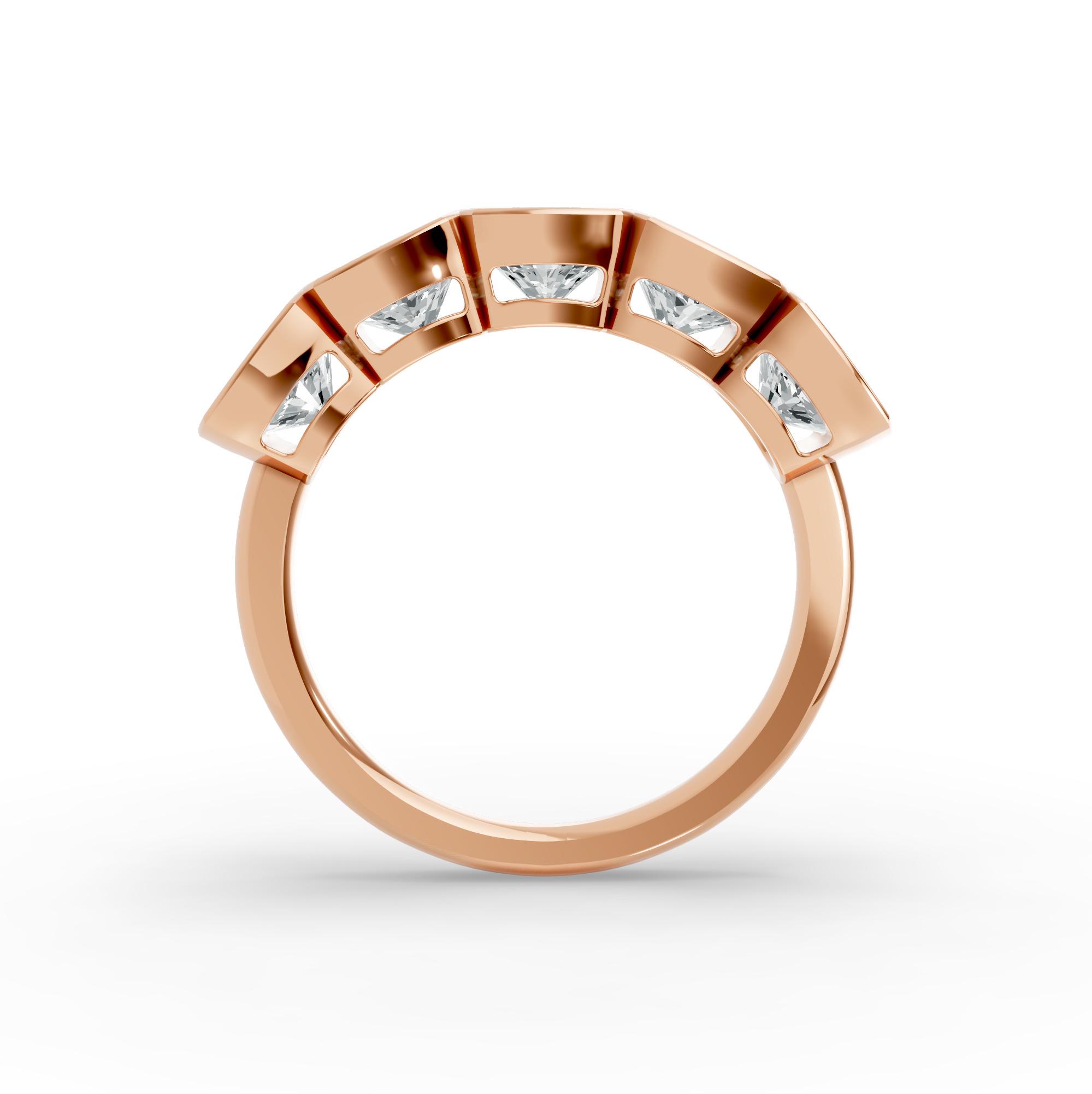 Cushion Shape Diamond Anniversary Band in Gold