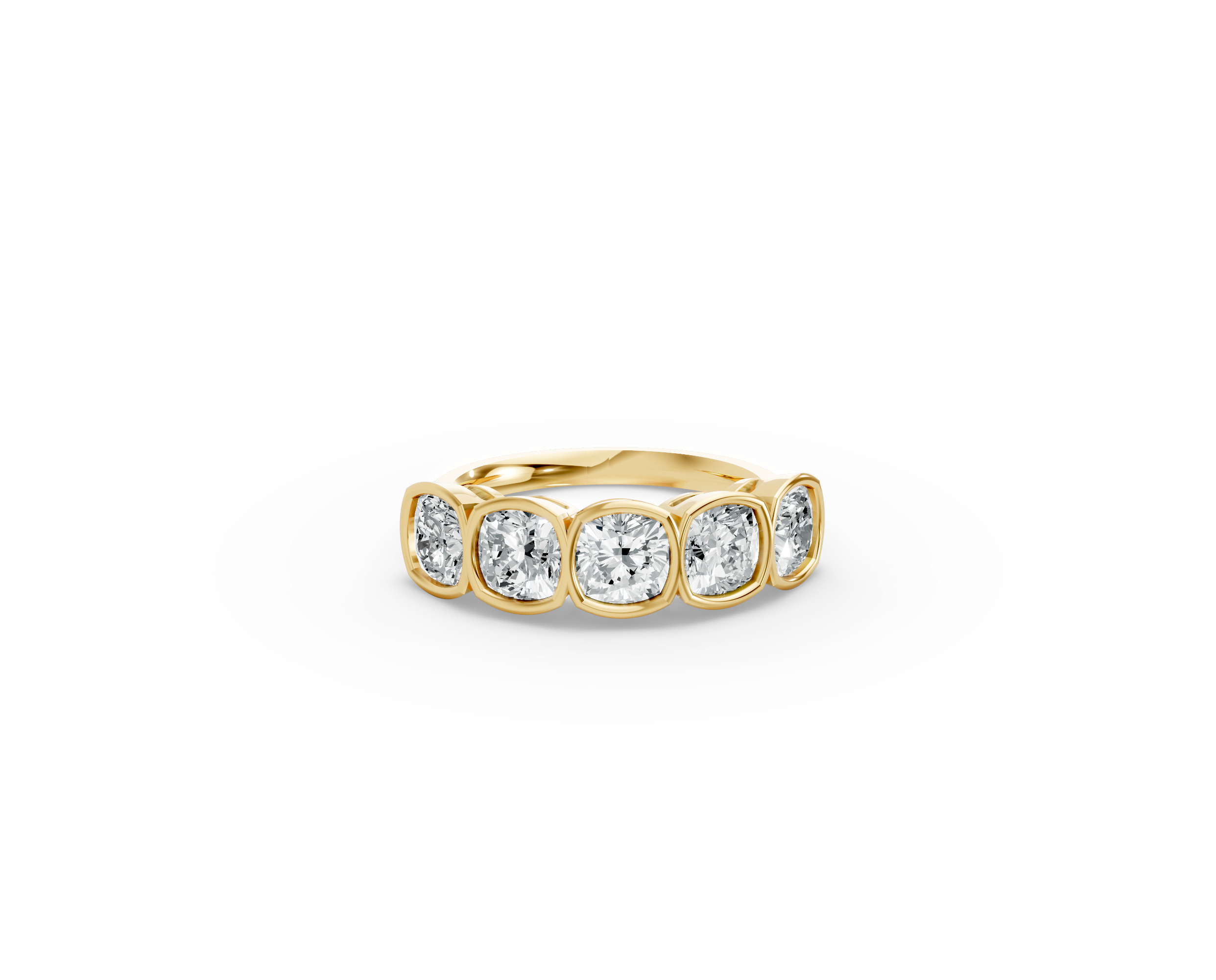 Cushion Shape Diamond Anniversary Band in Gold