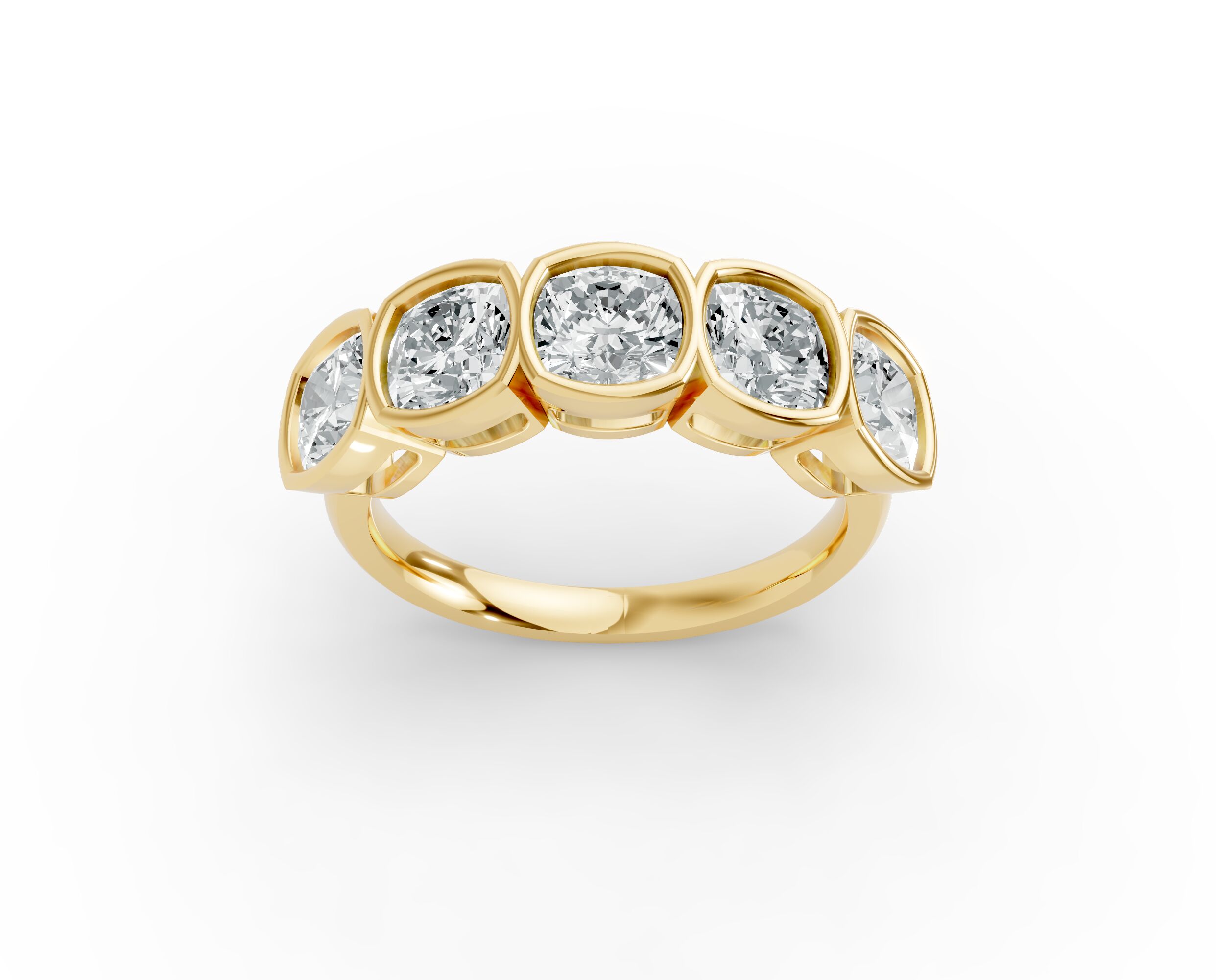 Cushion Shape Diamond Anniversary Band in Gold
