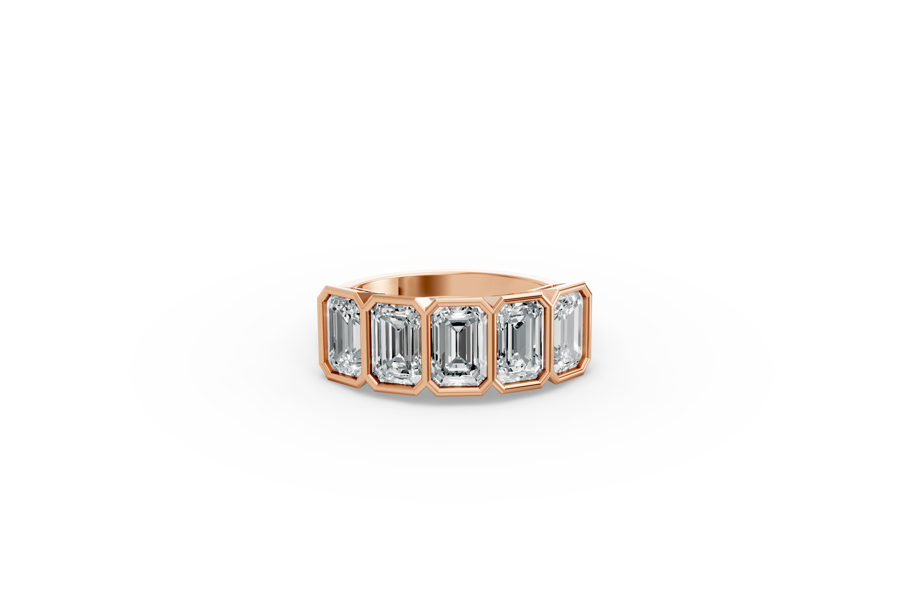 Emerald Shape Diamond Anniversary Band in Gold