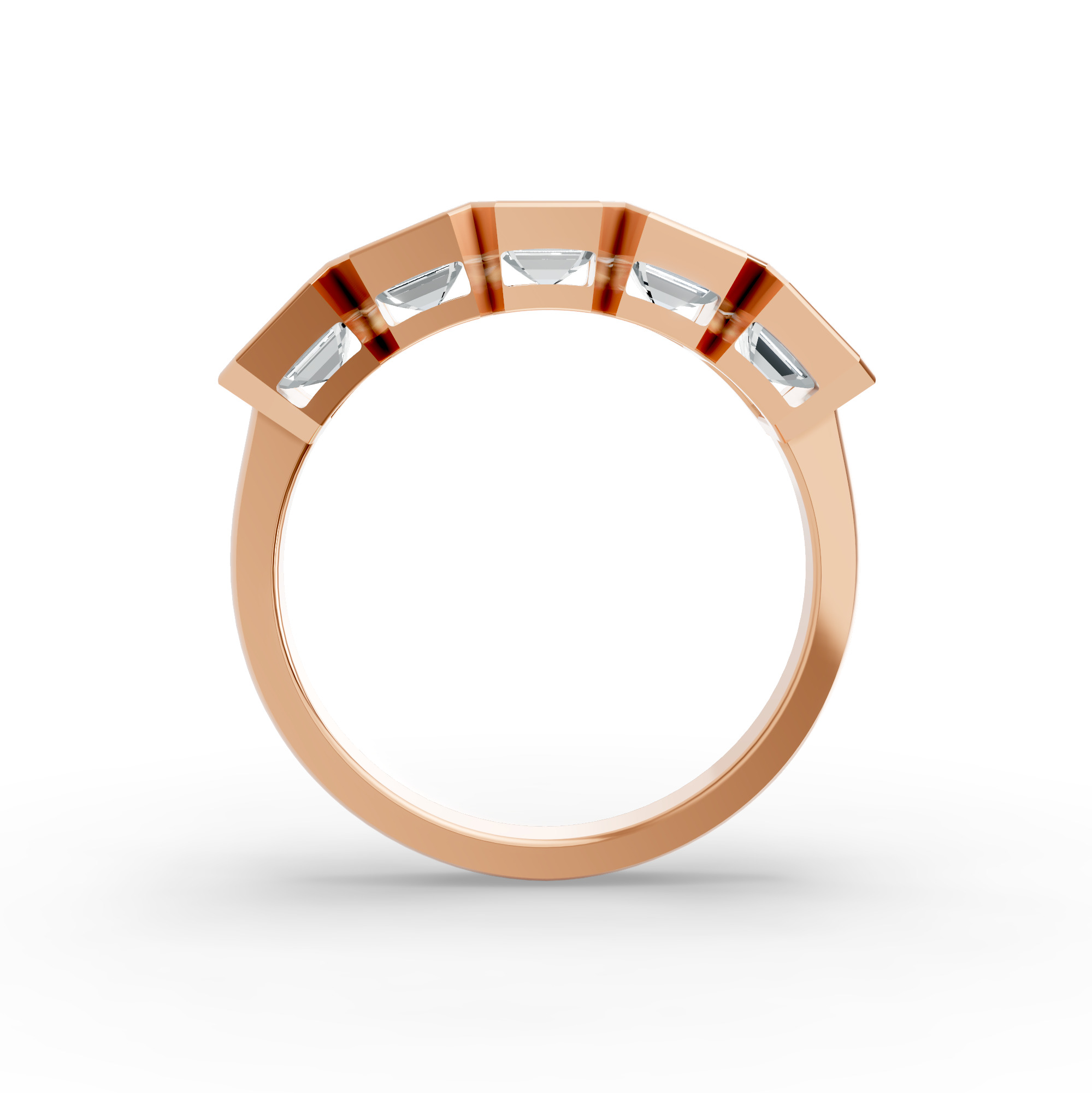 Emerald Shape Diamond Anniversary Band in Gold