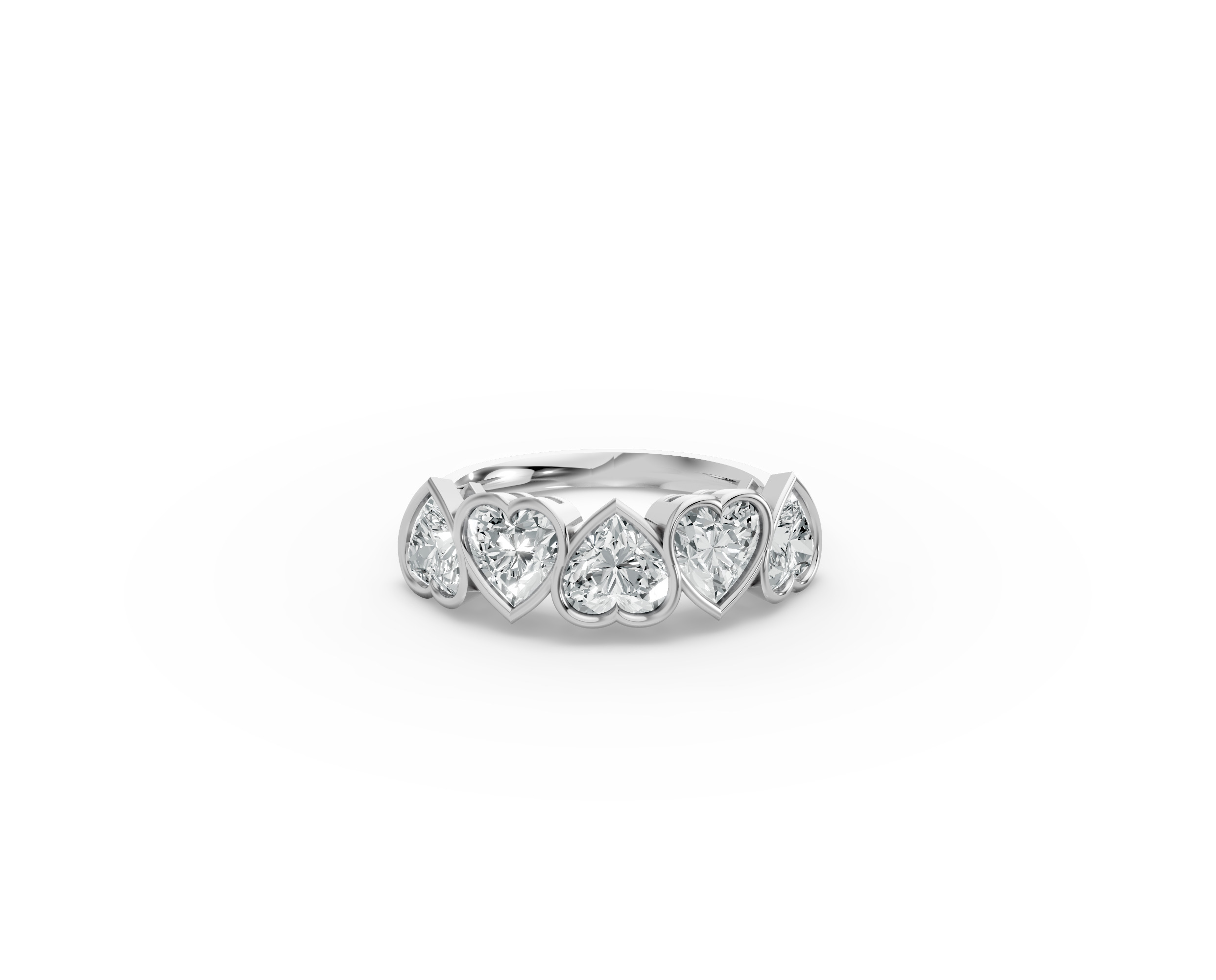 Heart Shape Diamond Anniversary Band in Gold