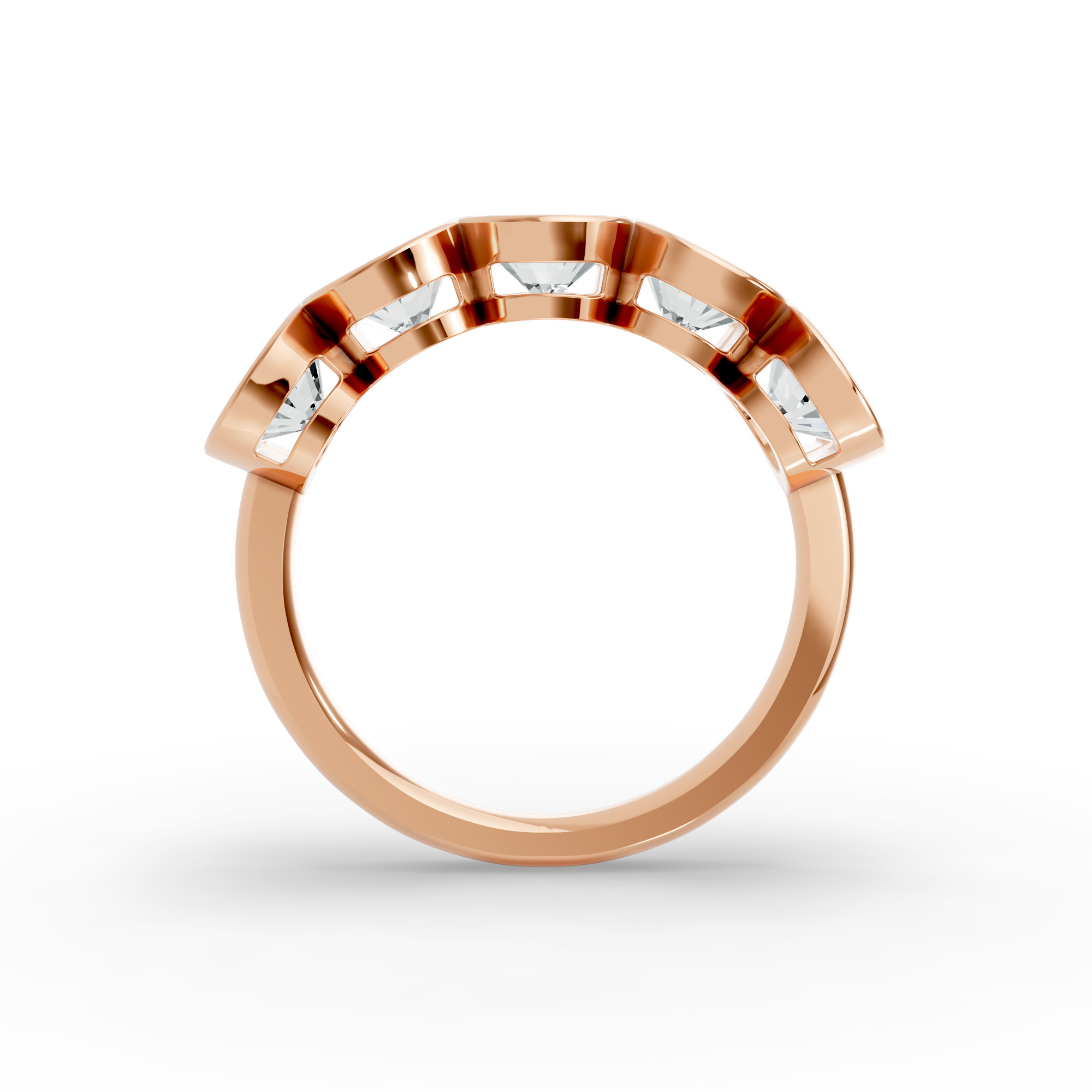 Oval Shape Diamond Anniversary Band in Gold