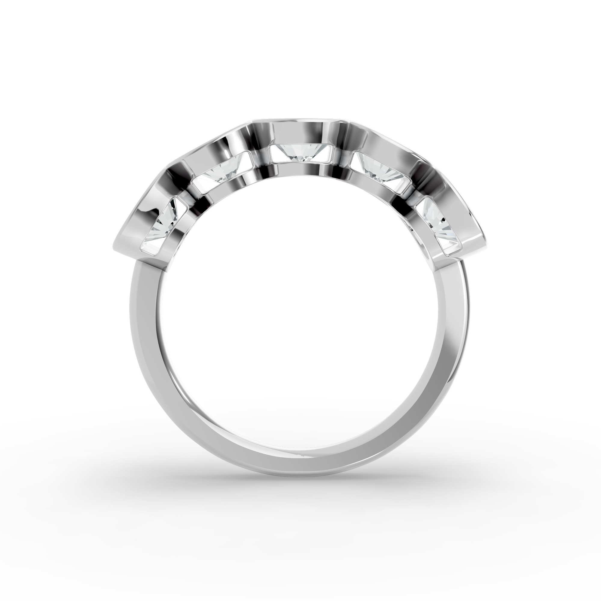 Oval Shape Diamond Anniversary Band in Gold