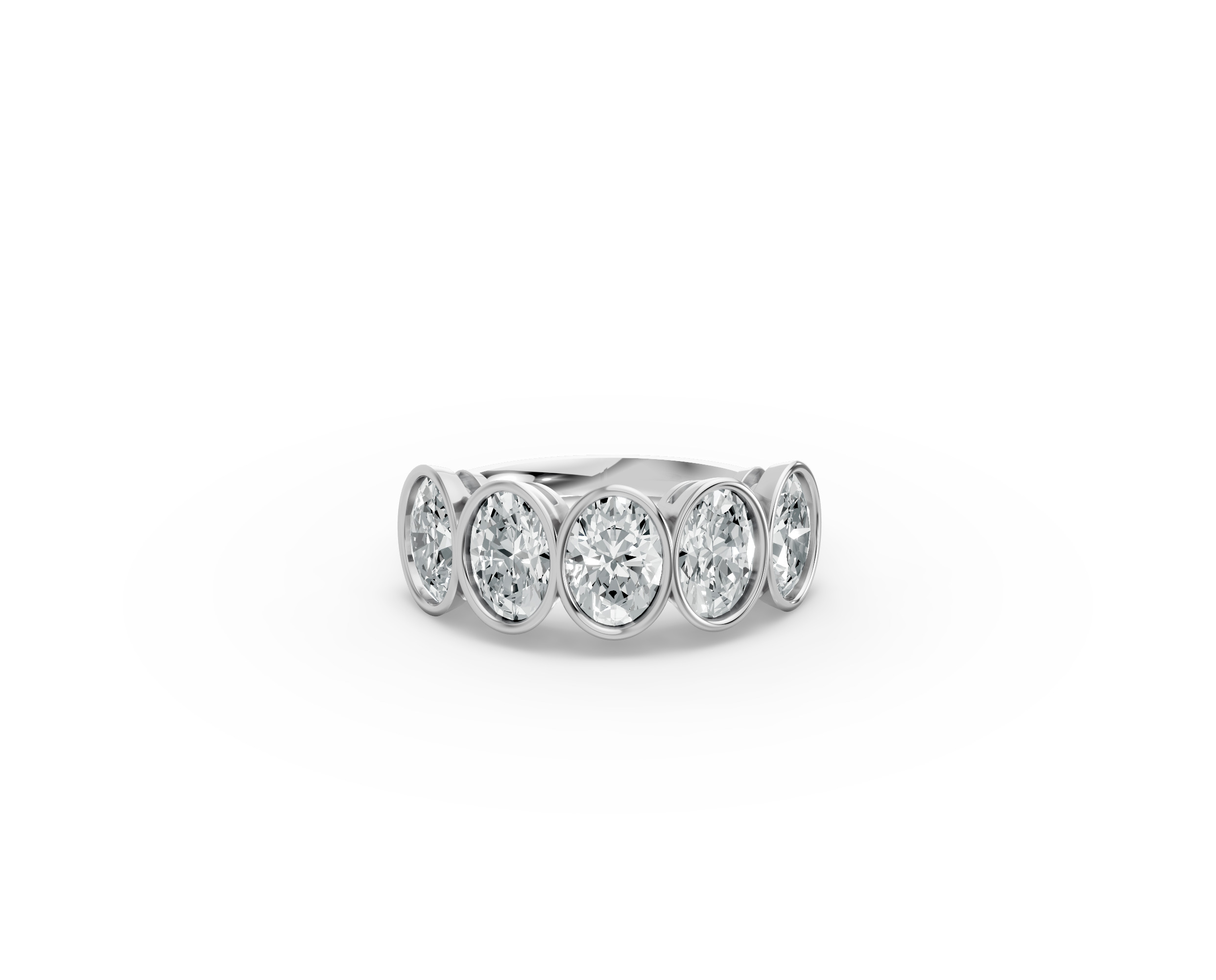 Oval Shape Diamond Anniversary Band in Gold