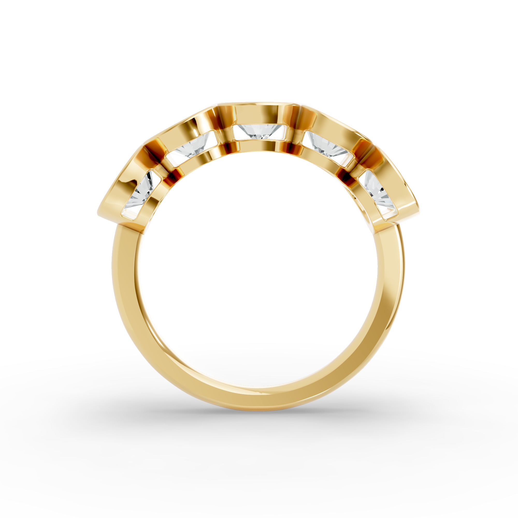 Oval Shape Diamond Anniversary Band in Gold
