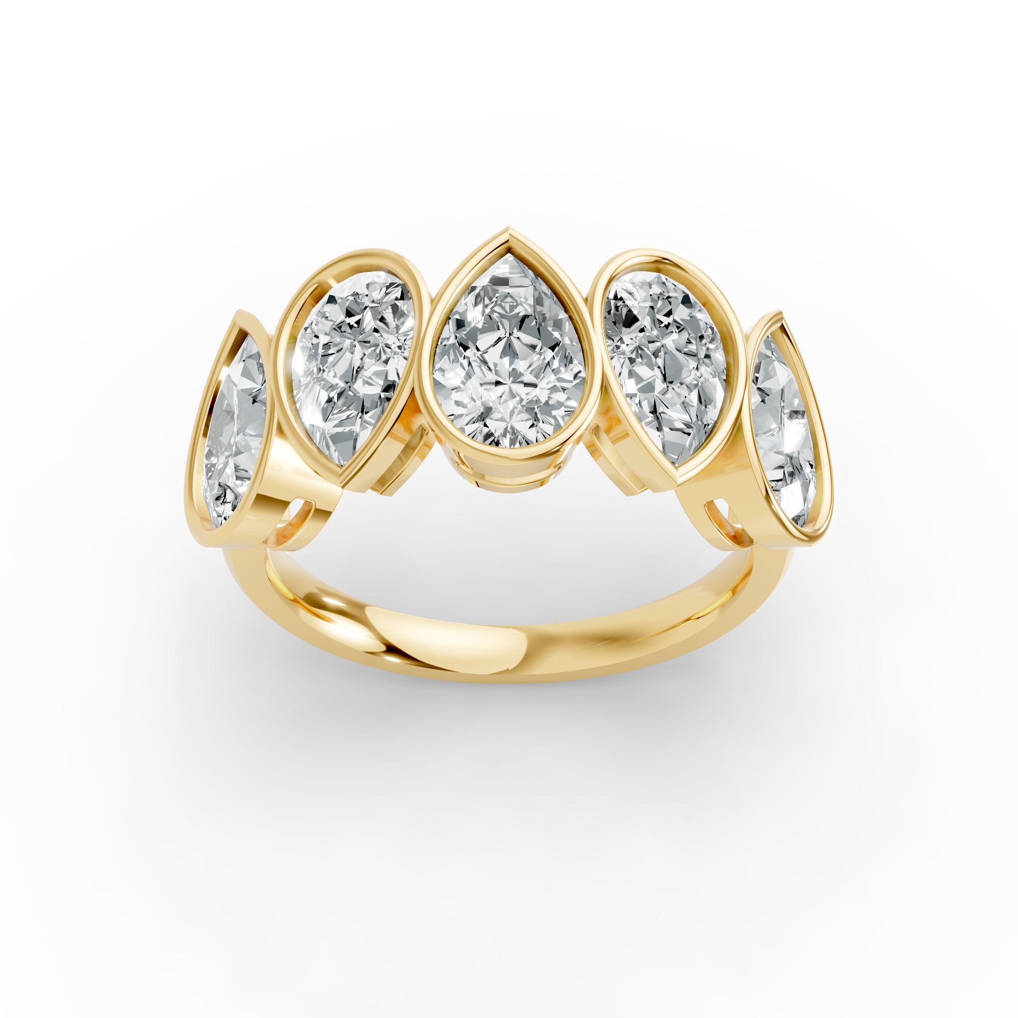 Pear Shape Diamond Anniversary Band in Gold