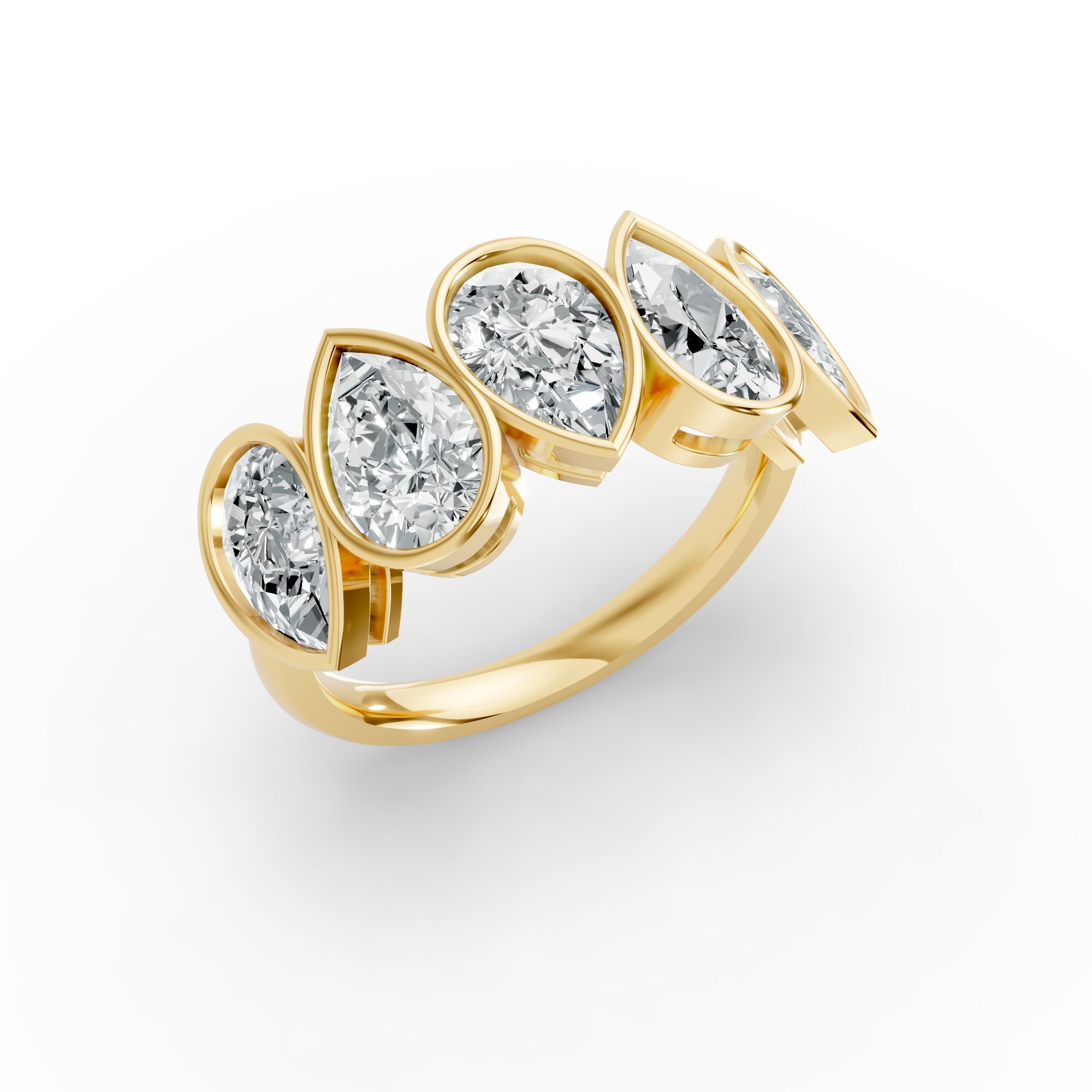 Pear Shape Diamond Anniversary Band in Gold