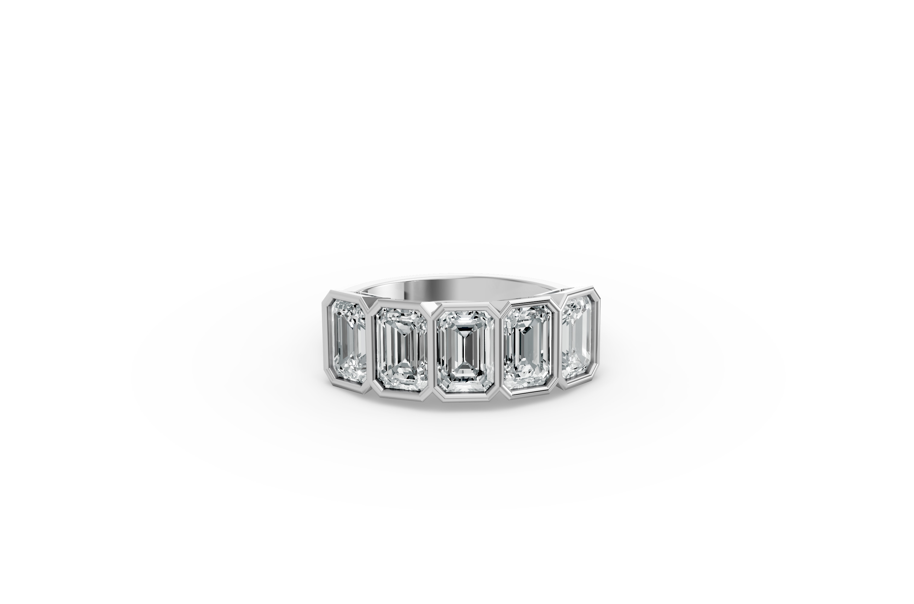 Emerald Shape Diamond Anniversary Band in Gold