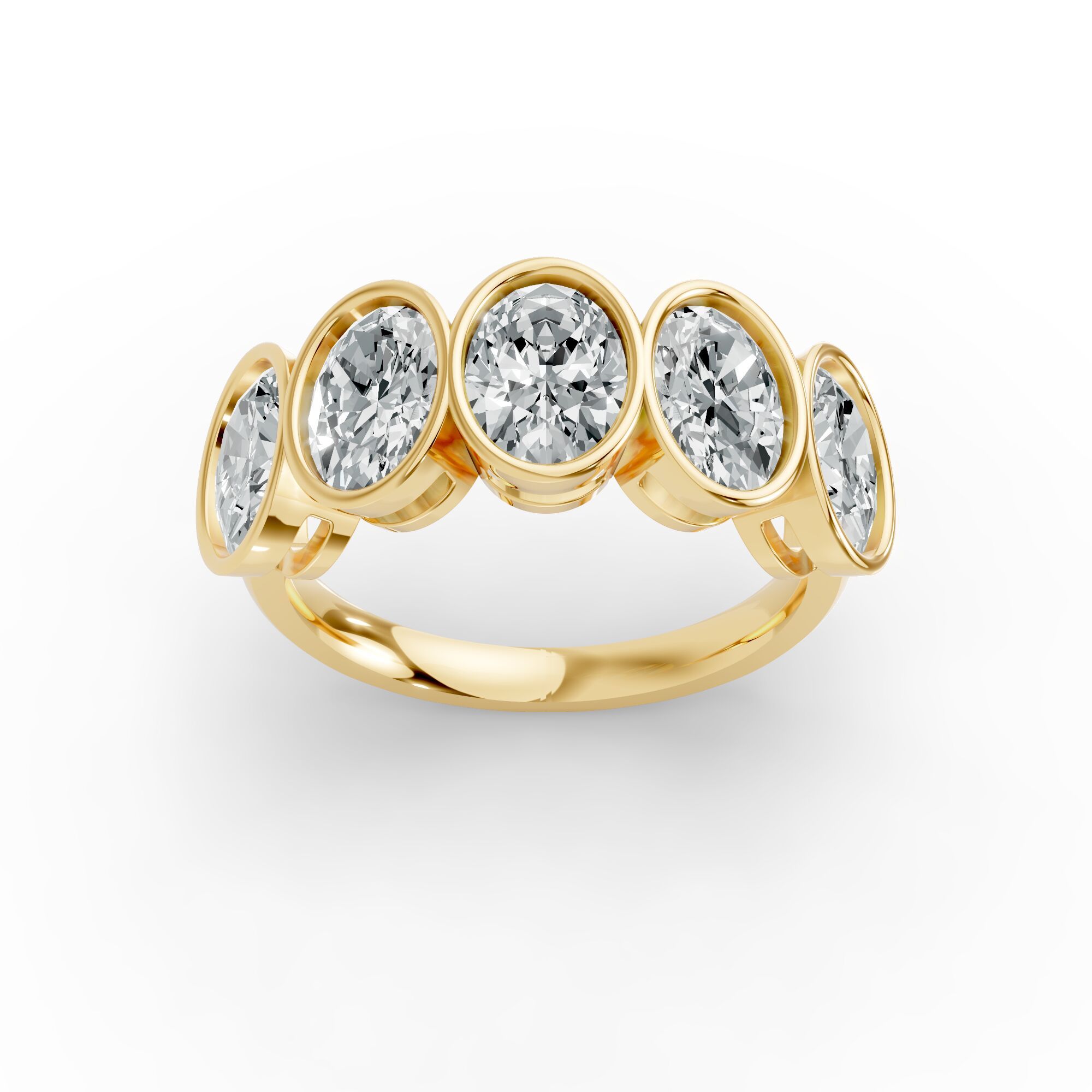 Oval Shape Diamond Anniversary Band in Gold