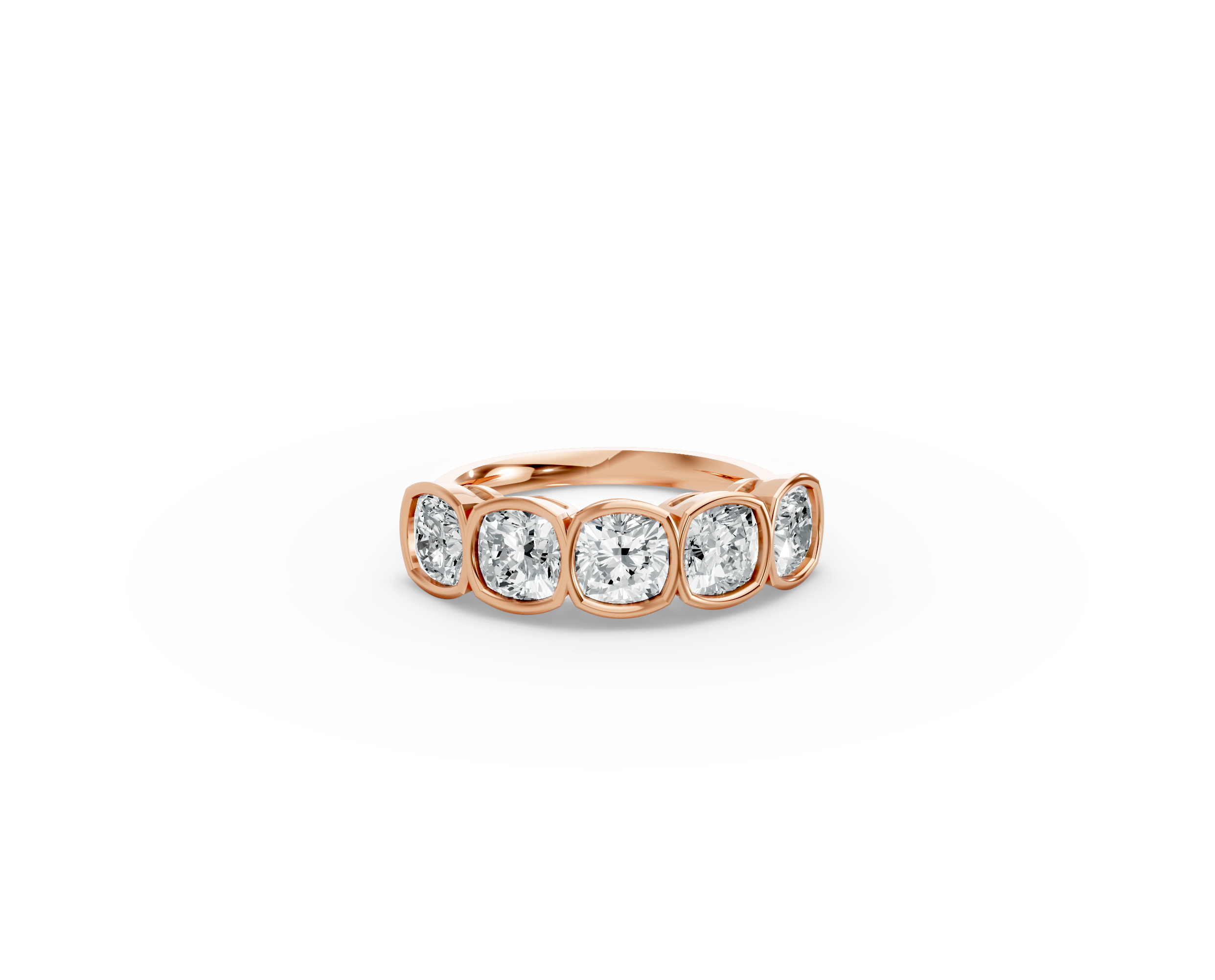 Cushion Shape Diamond Anniversary Band in Gold