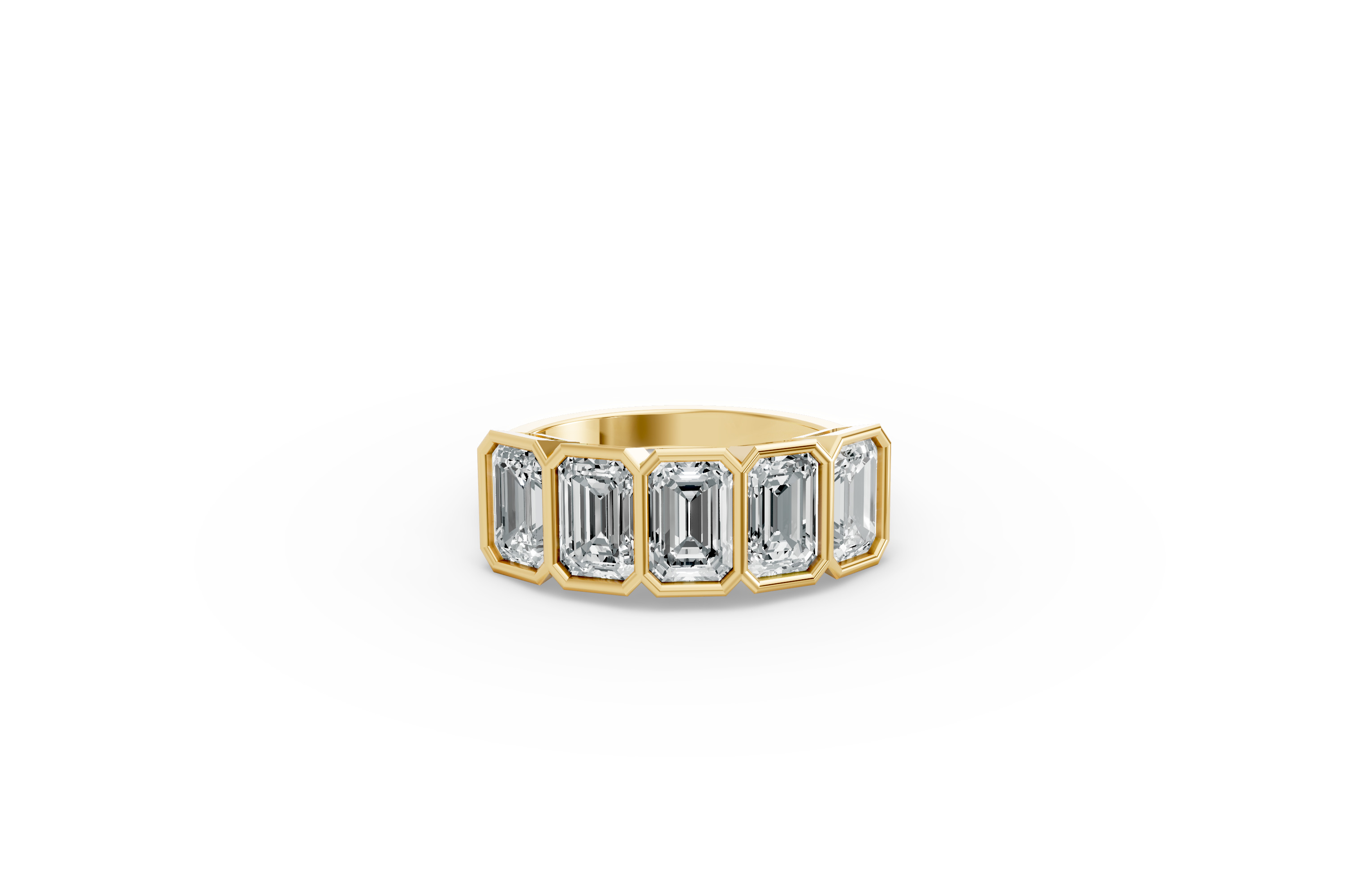 Emerald Shape Diamond Anniversary Band in Gold