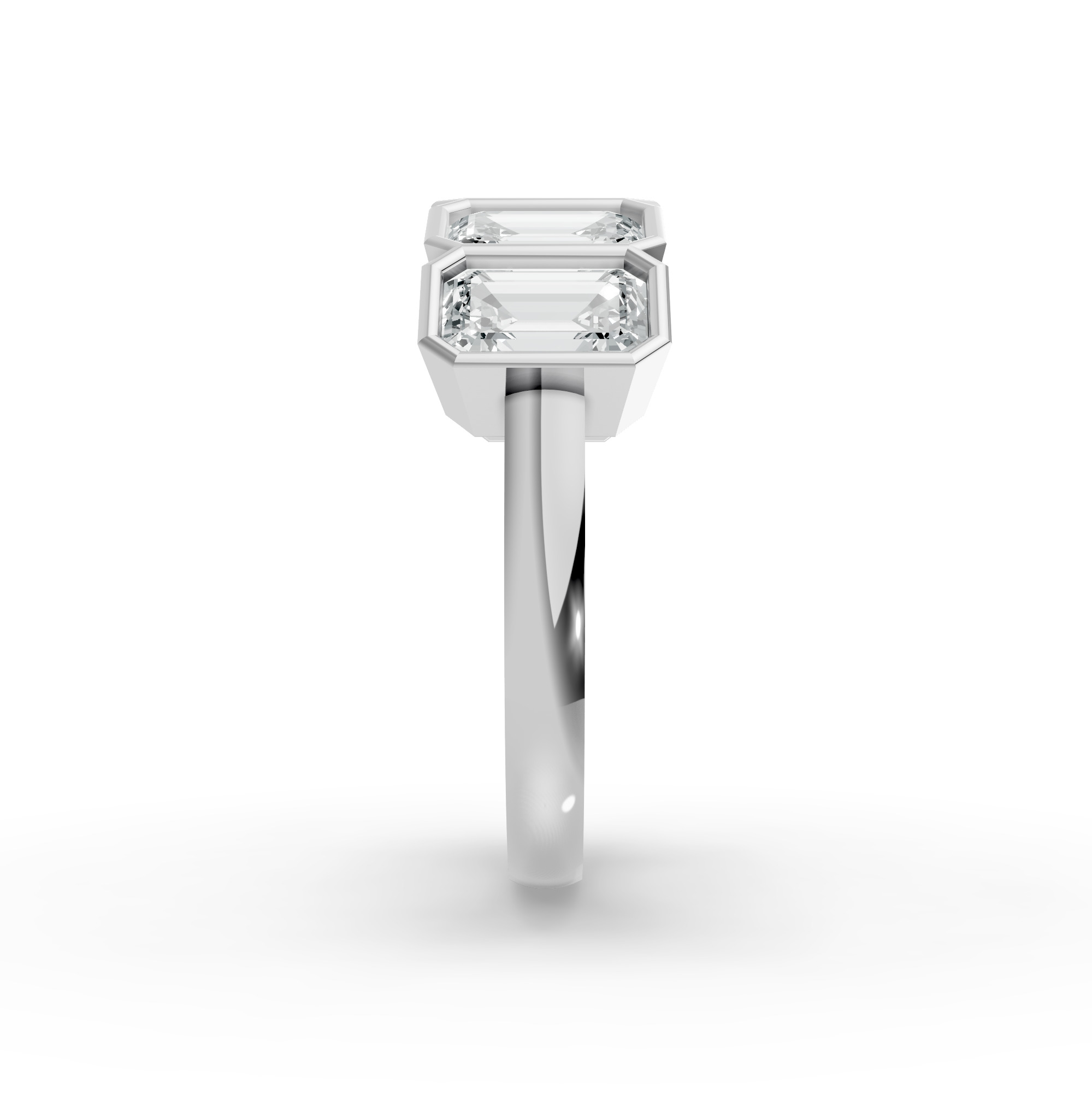 Emerald Shape Diamond Anniversary Band in Gold