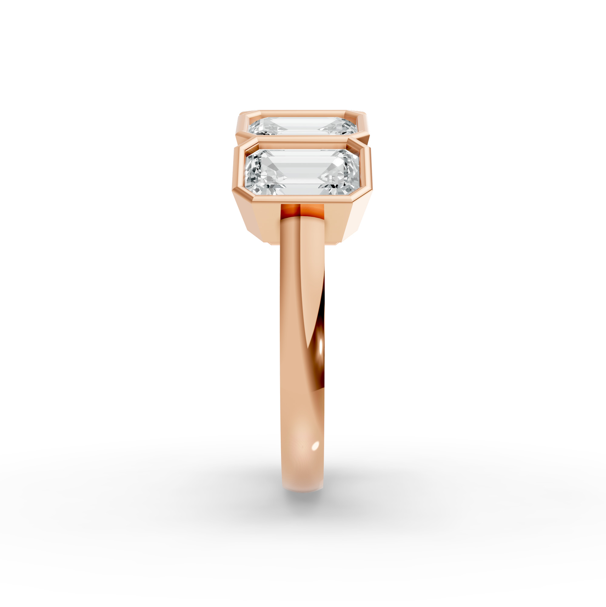 Emerald Shape Diamond Anniversary Band in Gold