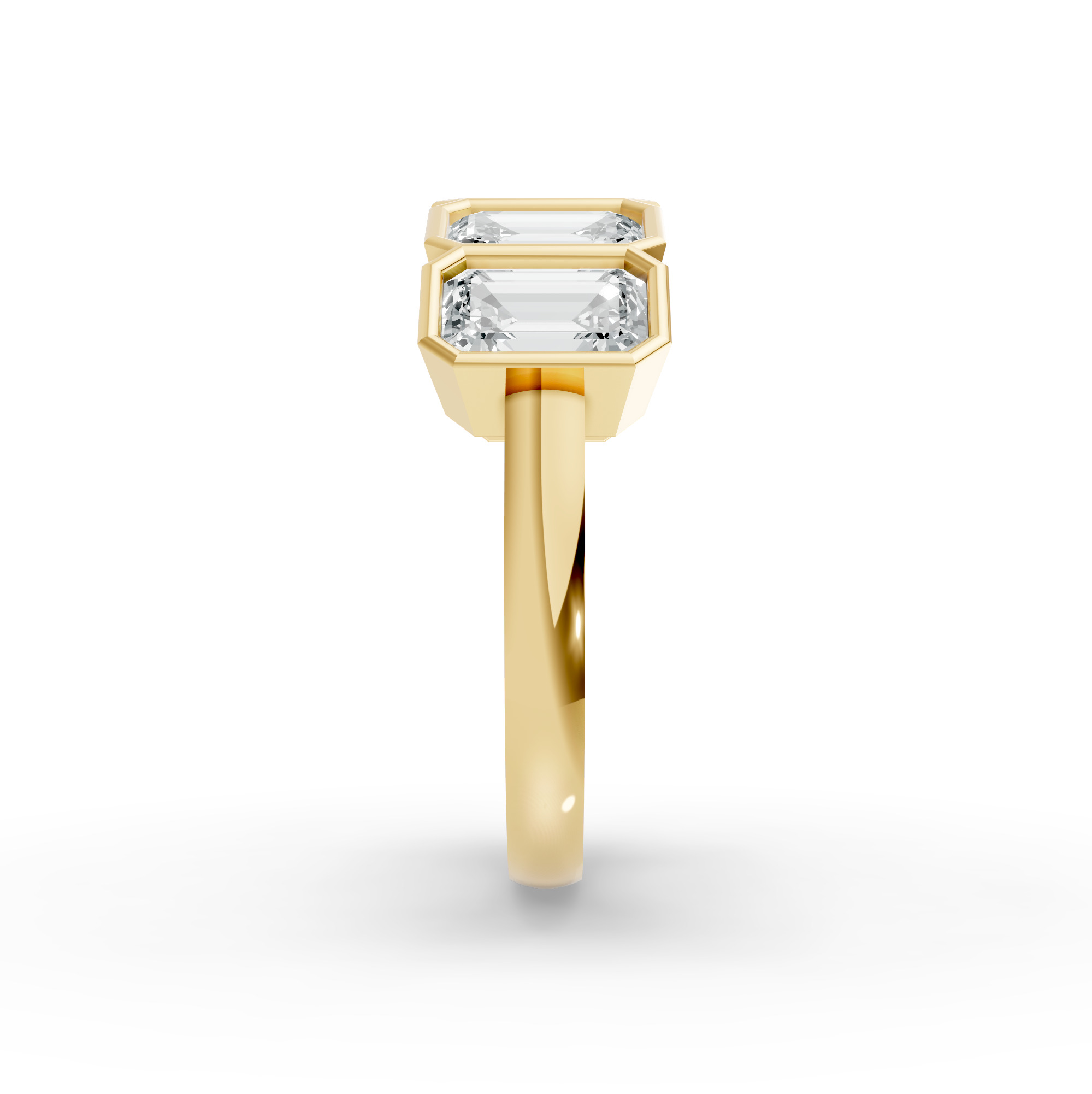 Emerald Shape Diamond Anniversary Band in Gold