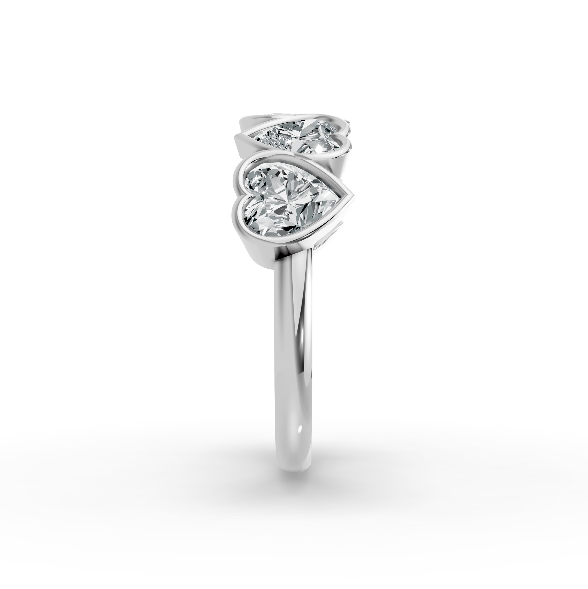 Heart Shape Diamond Anniversary Band in Gold