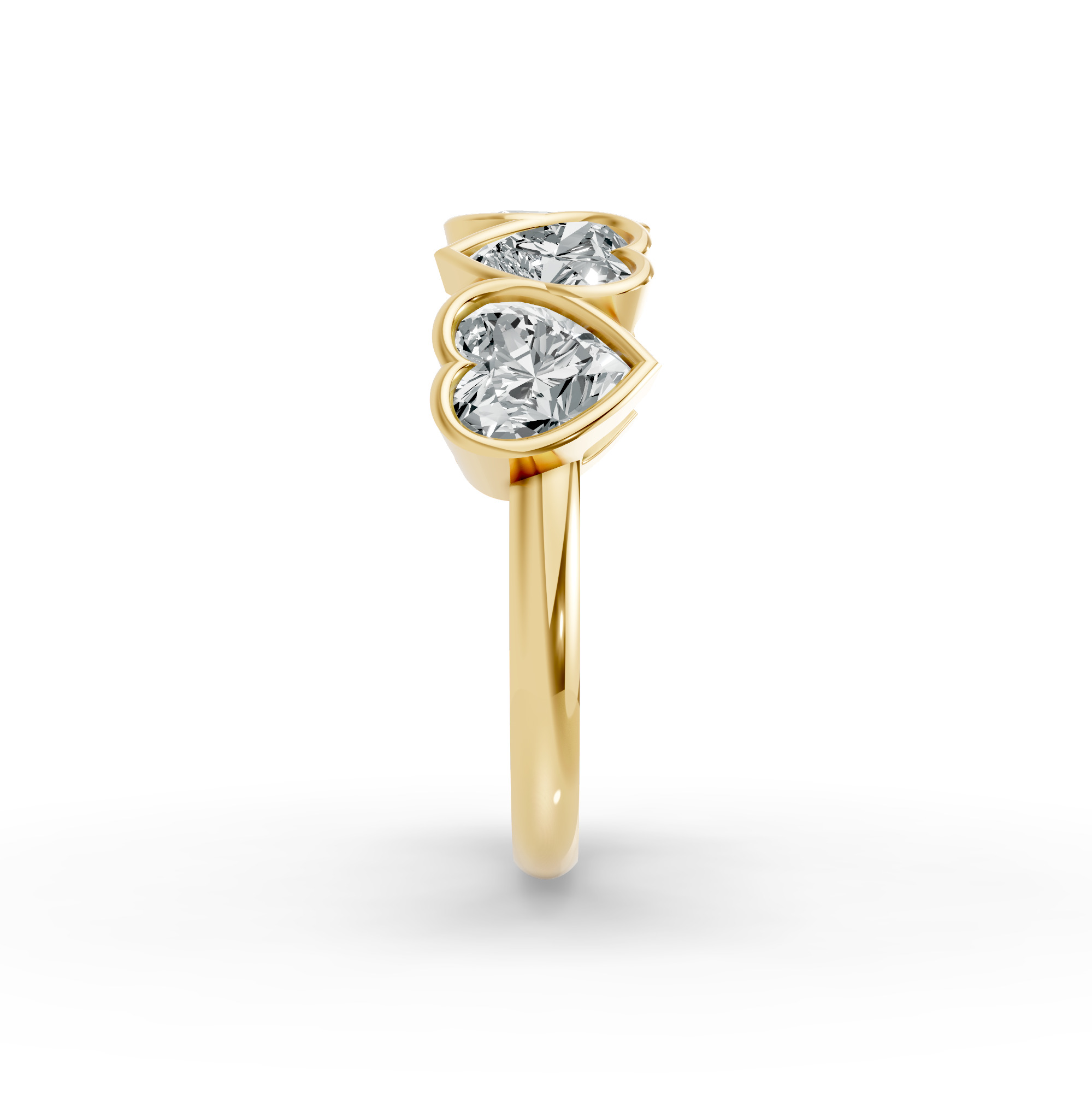 Heart Shape Diamond Anniversary Band in Gold