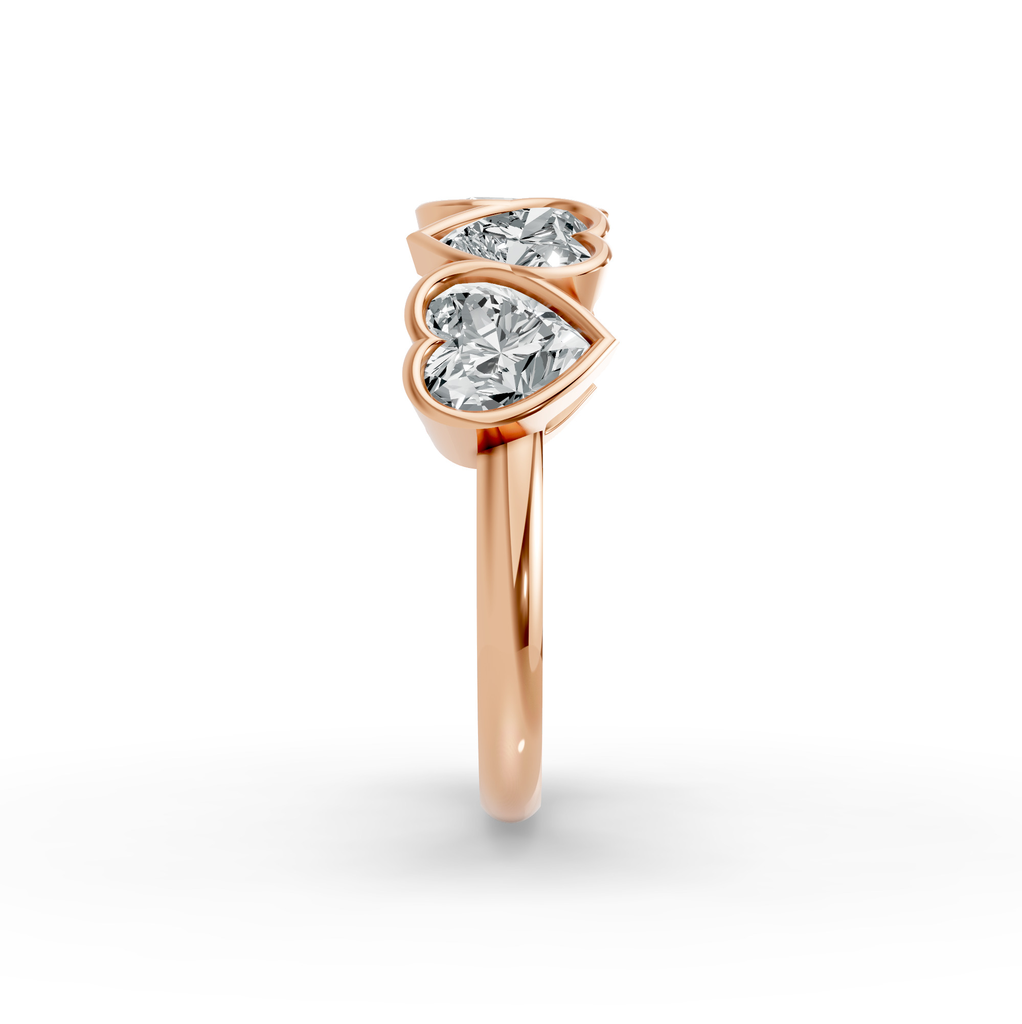 Heart Shape Diamond Anniversary Band in Gold