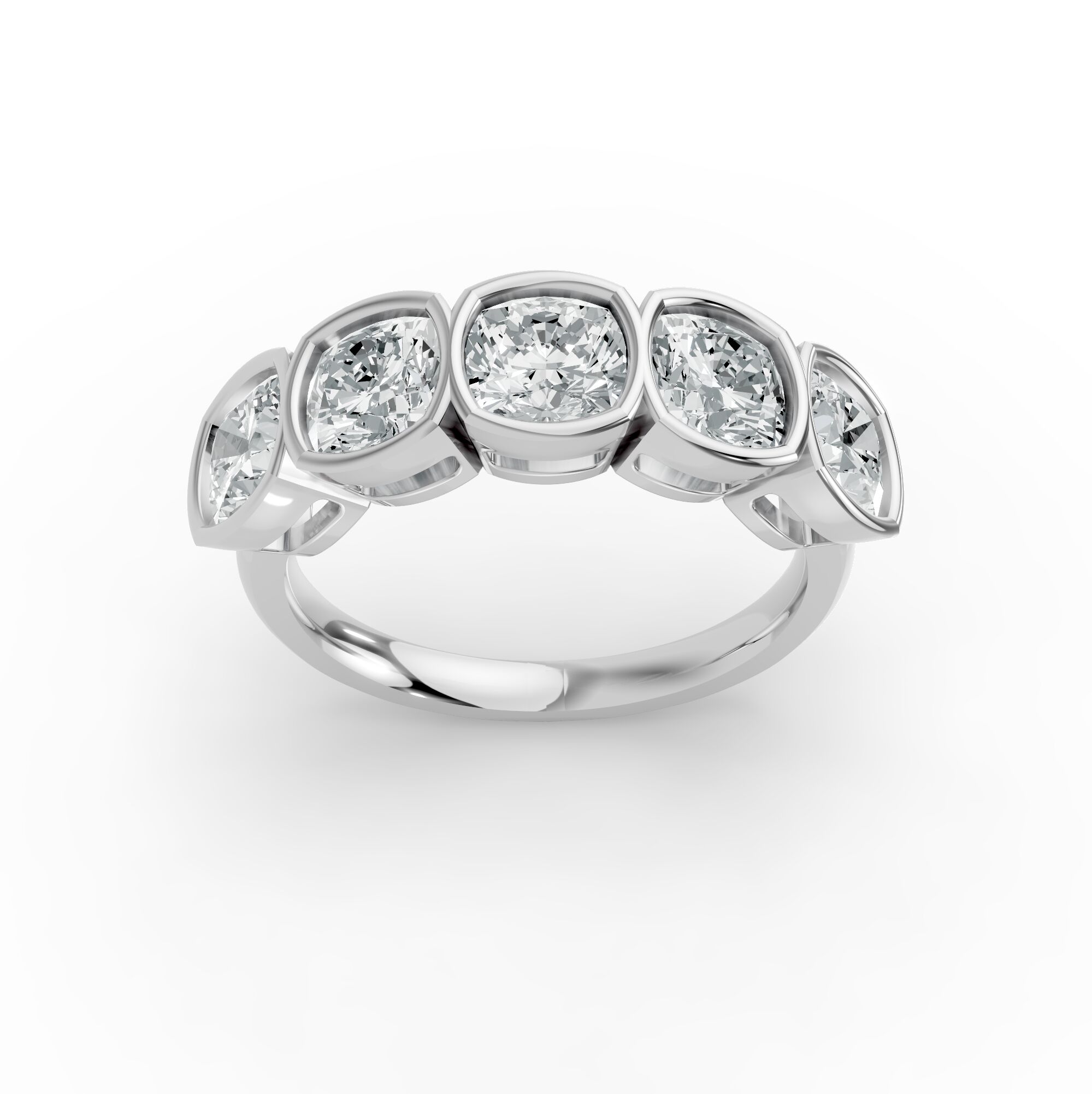 Cushion Shape Diamond Anniversary Band in Gold