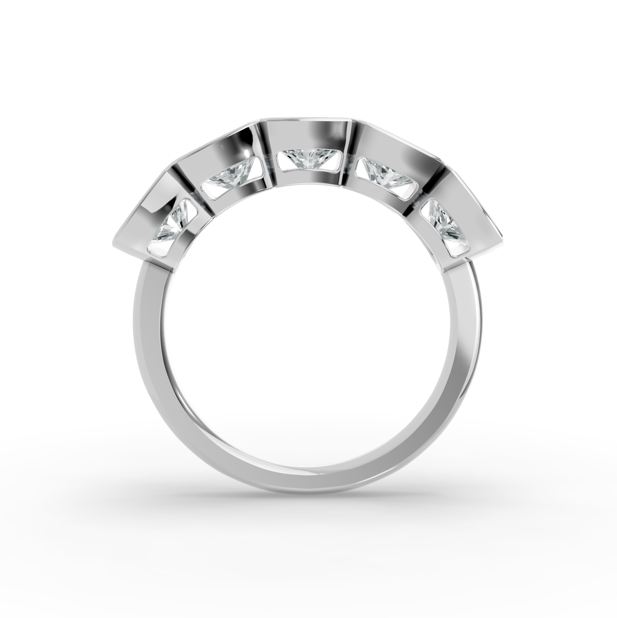 Cushion Shape Diamond Anniversary Band in Gold