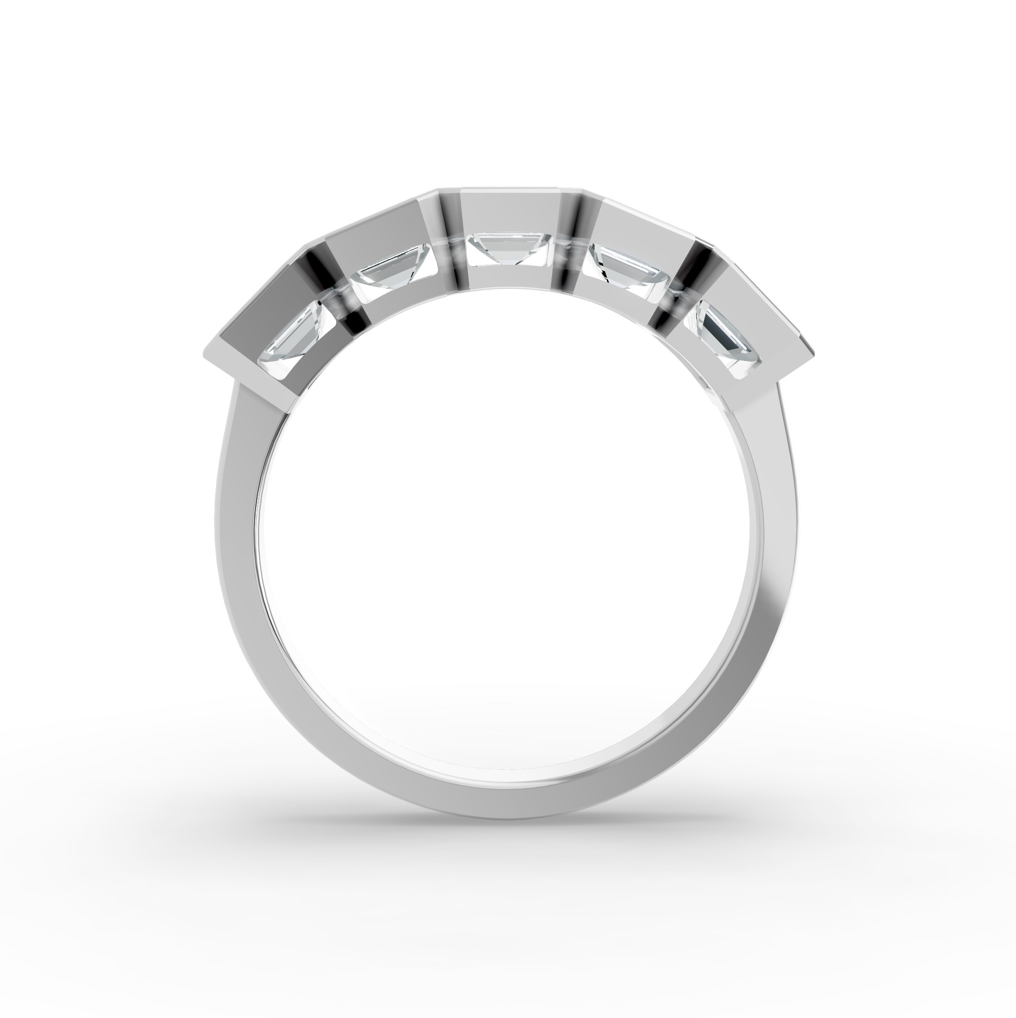 Emerald Shape Diamond Anniversary Band in Gold